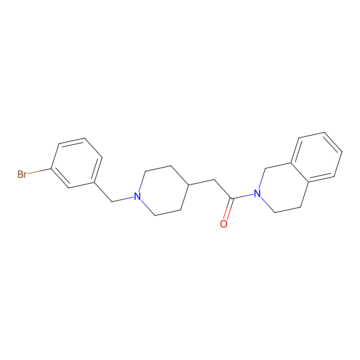 2-{1-[(3-Bromophenyl)methyl]piperidin-4-yl}-1-(1,2,3,4-tetrahydroisoquinolin-2-yl)ethan-1-one molecular structure, CAS 3054591-93-1