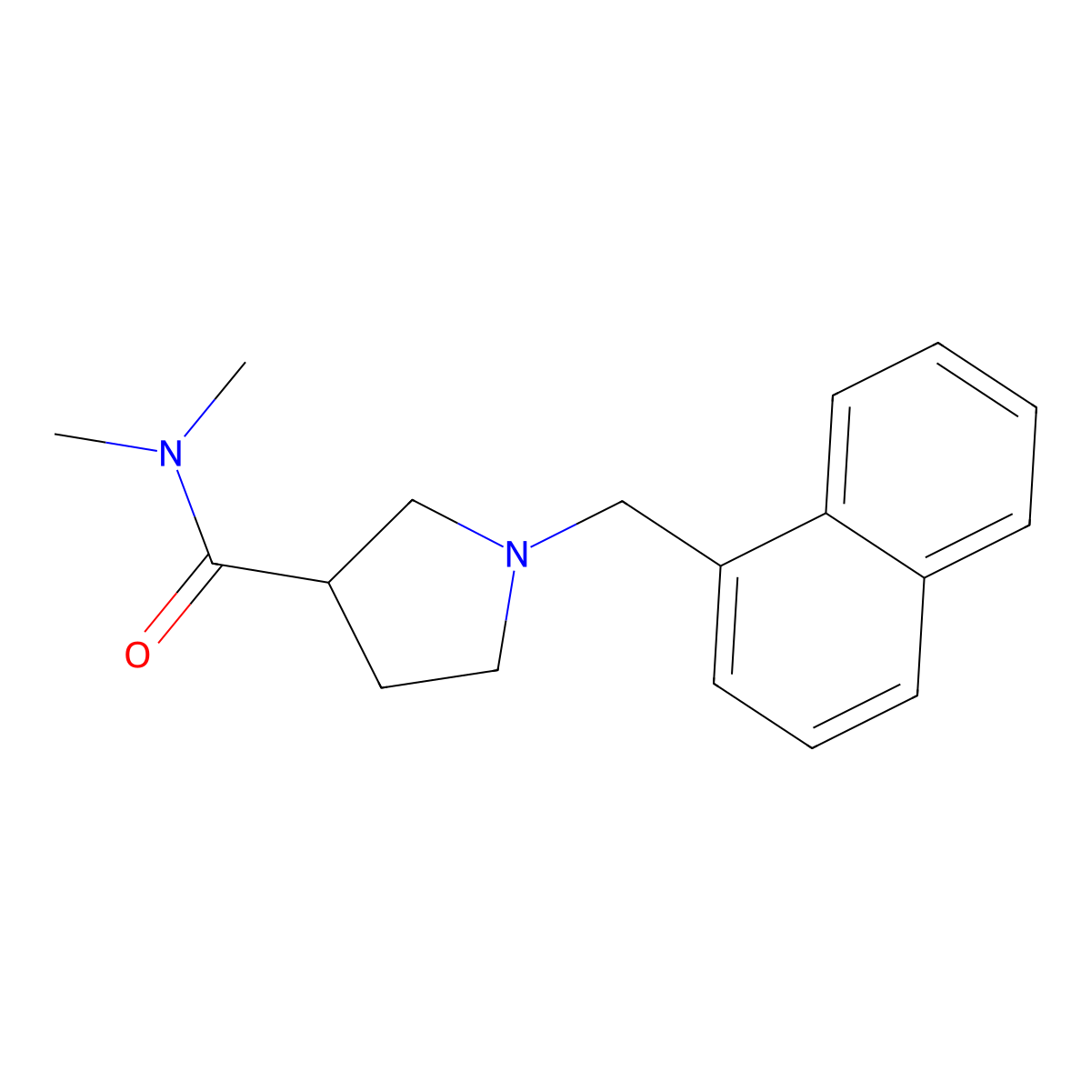 N,N-dimethyl-1-[(naphthalen-1-yl)methyl]pyrrolidine-3-carboxamide molecular structure, CAS 3054591-95-3