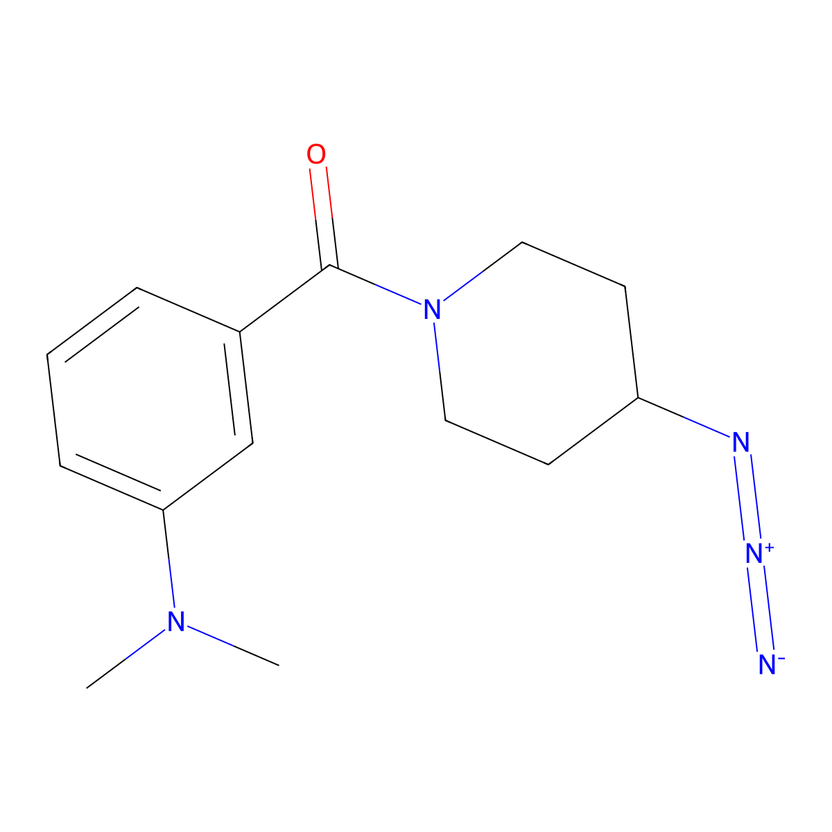 3-(4-azidopiperidine-1-carbonyl)-N,N-dimethylaniline molecular structure, CAS 3054591-99-7