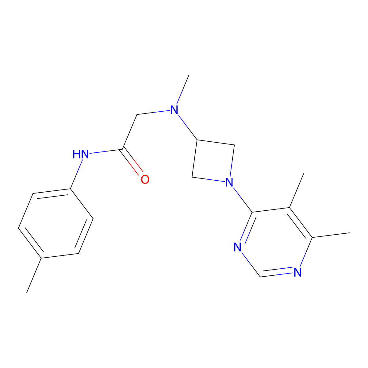 2-{[1-(5,6-dimethylpyrimidin-4-yl)azetidin-3-yl](methyl)amino}-N-(4-methylphenyl)acetamide molecular structure, CAS 3054592-00-3