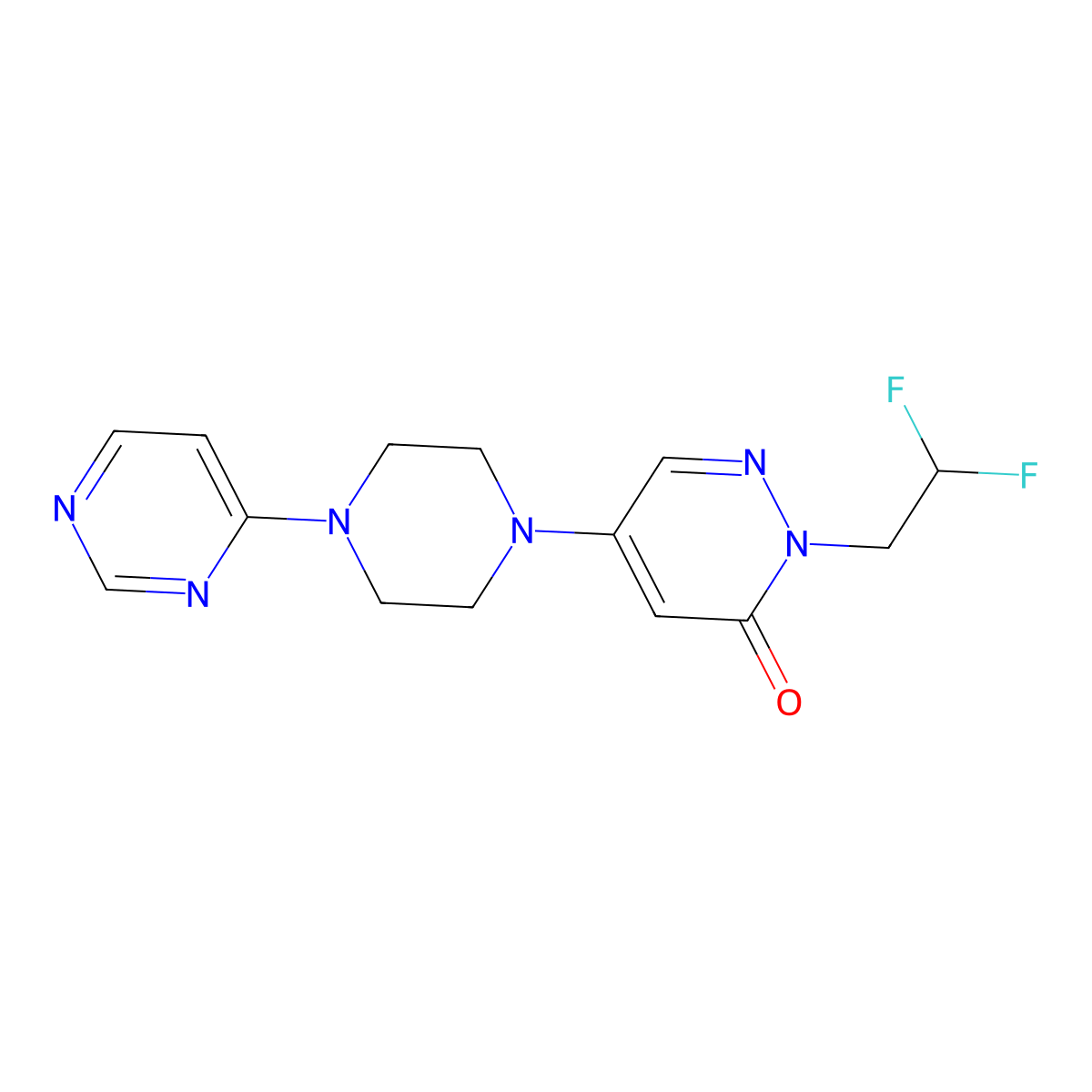 2-(2,2-Difluoroethyl)-5-[4-(pyrimidin-4-yl)piperazin-1-yl]-2,3-dihydropyridazin-3-one molecular structure, CAS 3054592-01-4