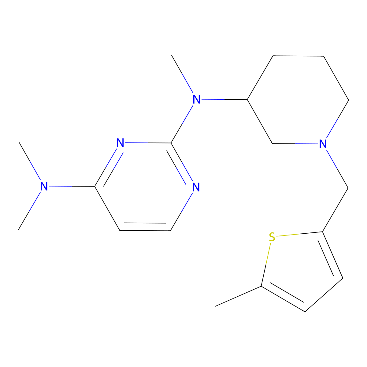 N2,N4,N4-trimethyl-N2-{1-[(5-methylthiophen-2-yl)methyl]piperidin-3-yl}pyrimidine-2,4-diamine molecular structure, CAS 3054592-04-7