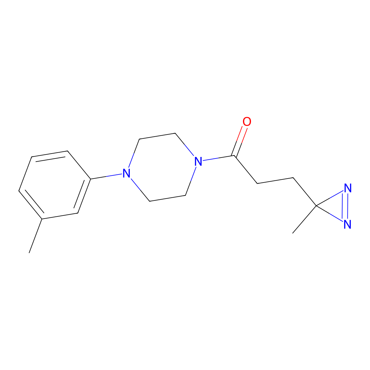 3-(3-methyl-3H-diazirin-3-yl)-1-[4-(3-methylphenyl)piperazin-1-yl]propan-1-one molecular structure, CAS 3054592-13-8