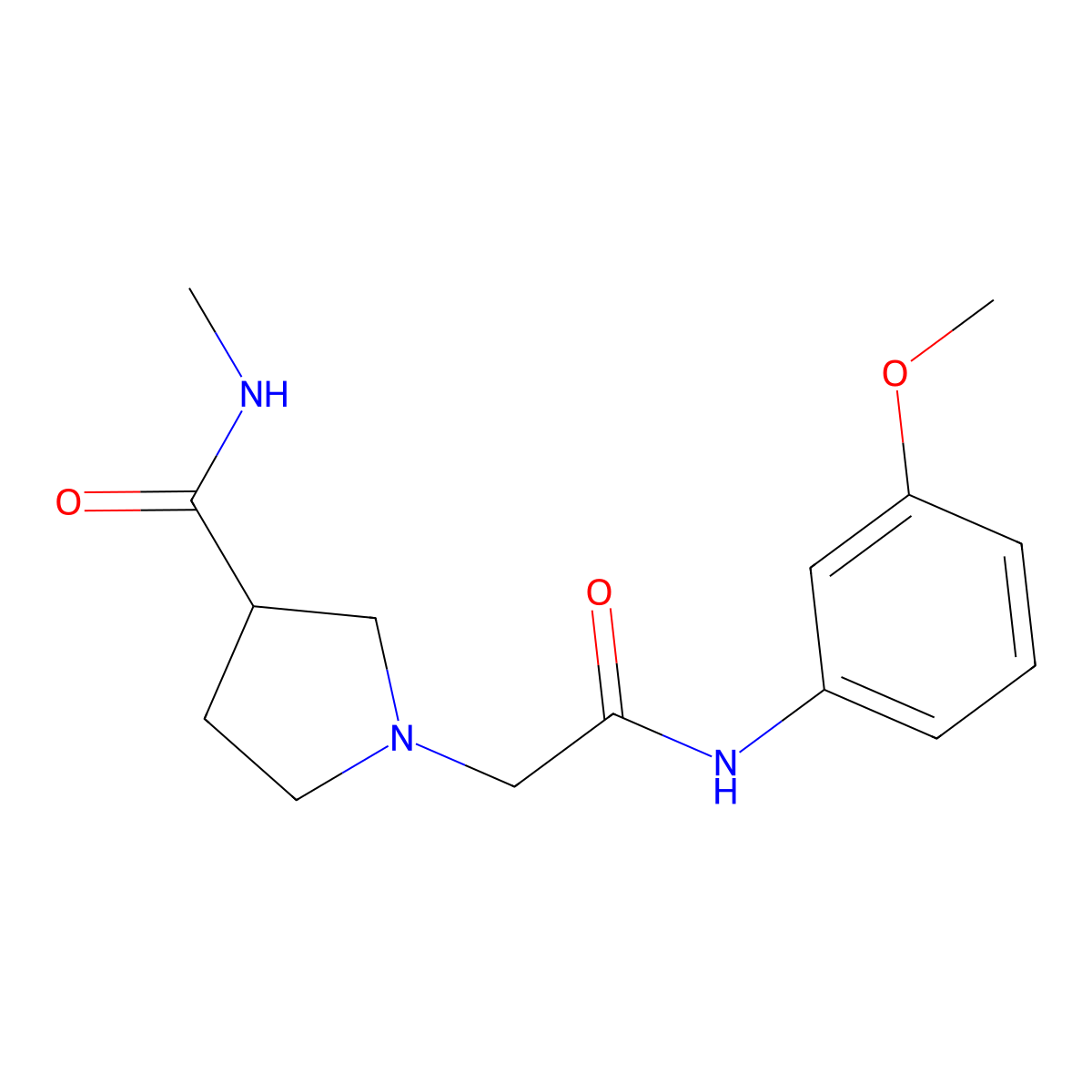 1-{[(3-methoxyphenyl)carbamoyl]methyl}-N-methylpyrrolidine-3-carboxamide molecular structure, CAS 3054592-15-0