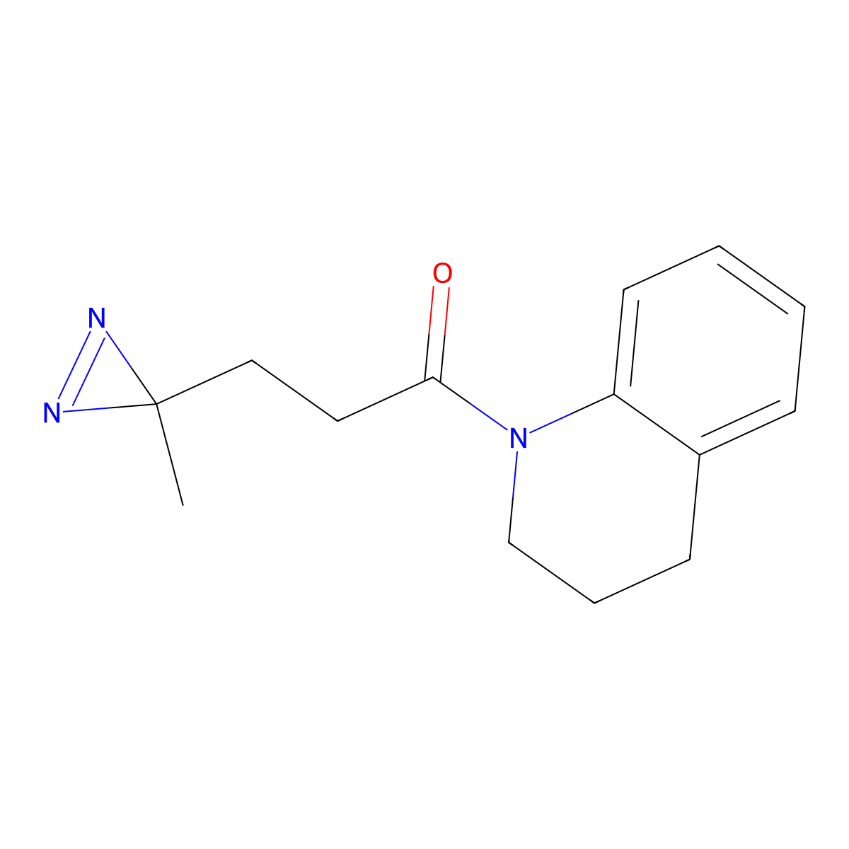 3-(3-methyl-3H-diazirin-3-yl)-1-(1,2,3,4-tetrahydroquinolin-1-yl)propan-1-one molecular structure, CAS 3054592-18-3