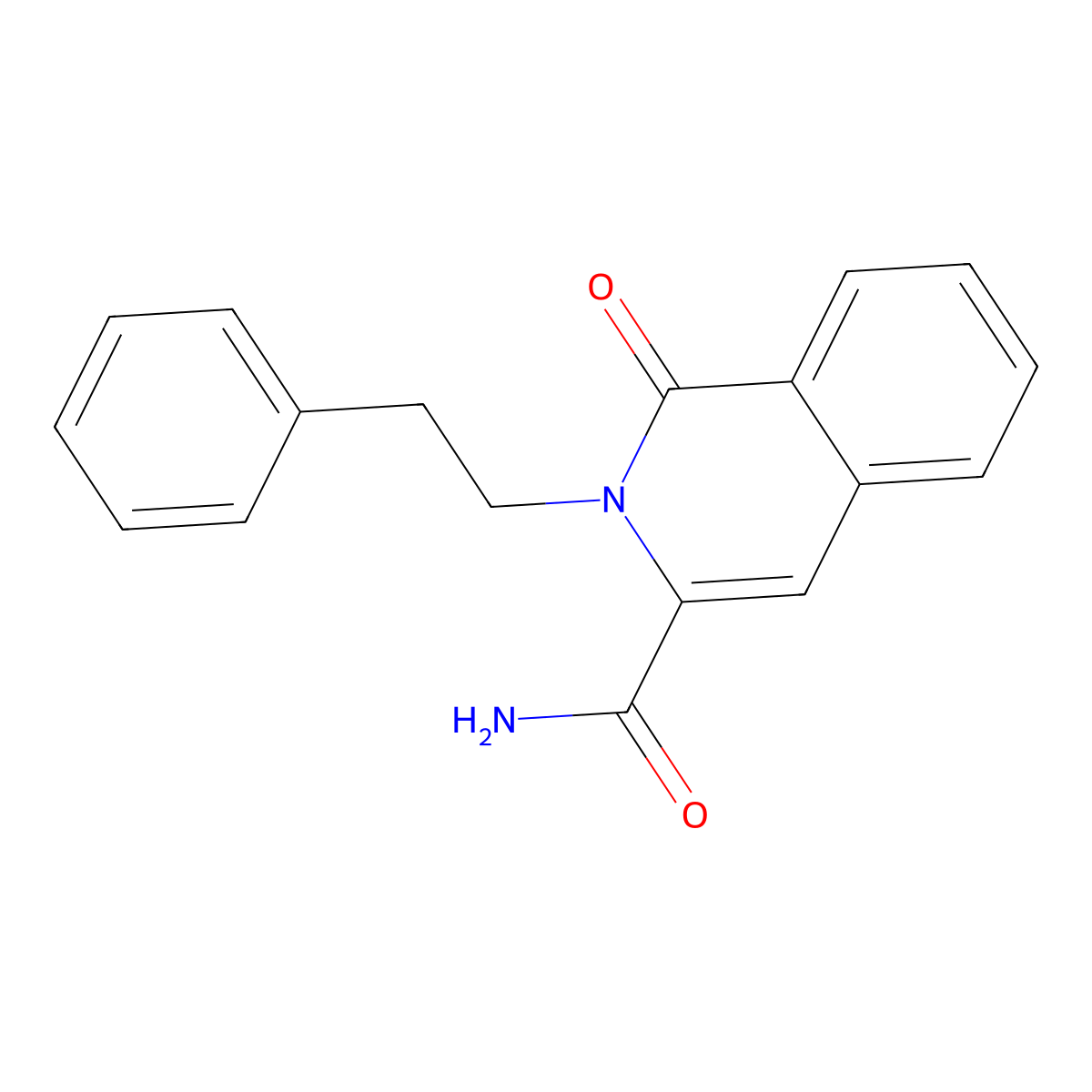 1-Oxo-2-(2-phenylethyl)-1,2-dihydroisoquinoline-3-carboxamide molecular structure, CAS 3054592-30-9