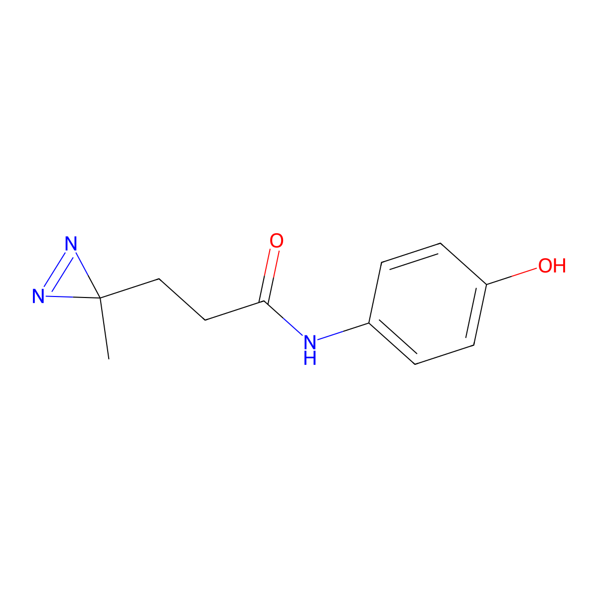 N-(4-hydroxyphenyl)-3-(3-methyl-3H-diazirin-3-yl)propanamide molecular structure, CAS 3054592-32-1