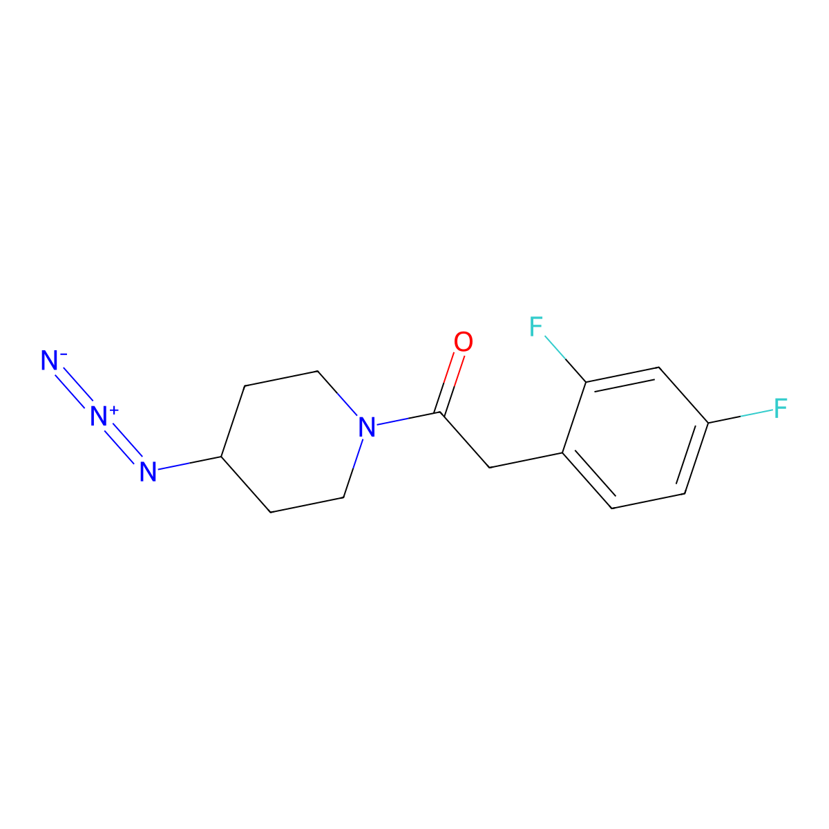 1-(4-Azidopiperidin-1-yl)-2-(2,4-difluorophenyl)ethan-1-one molecular structure, CAS 3054592-36-5