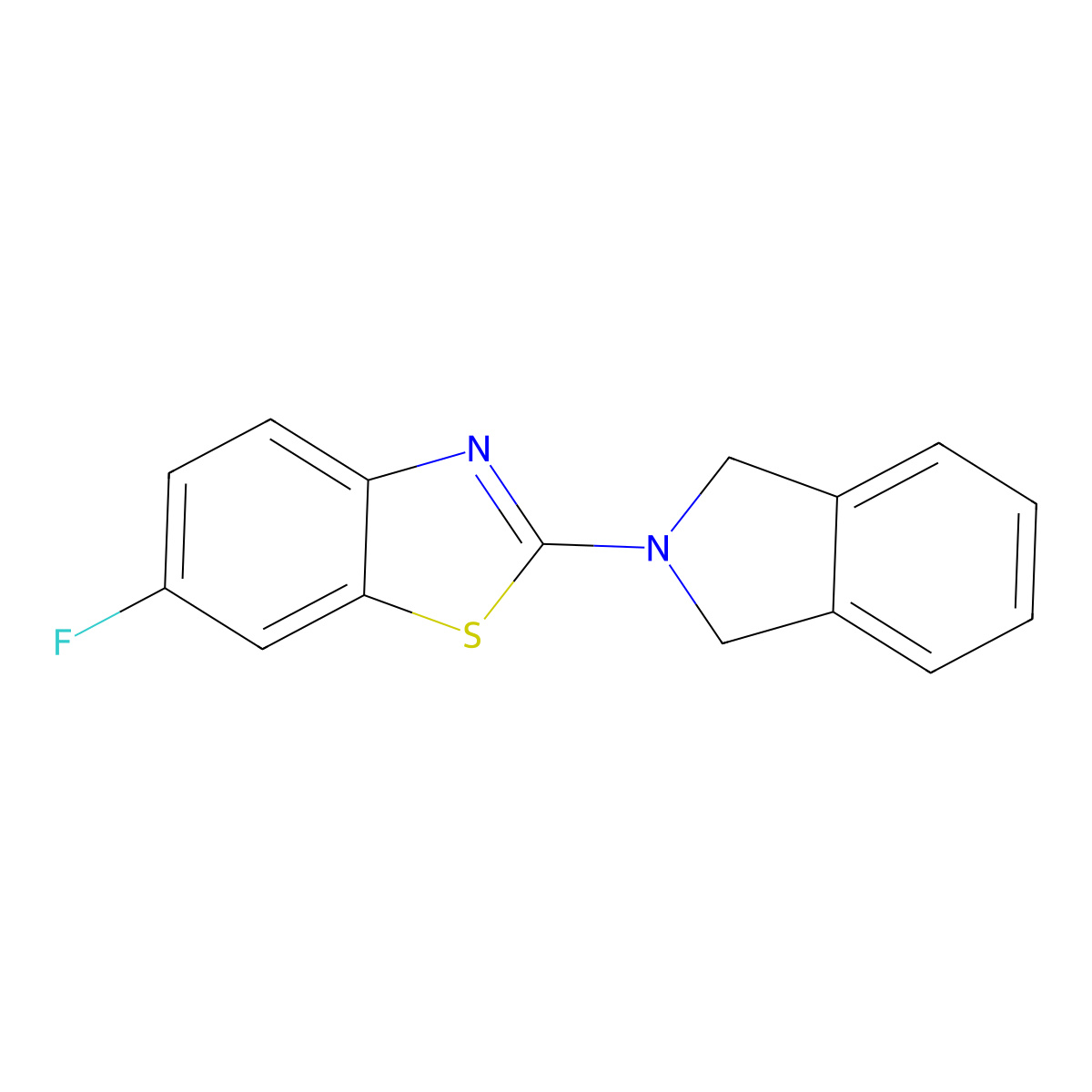 2-(1,3-Dihydroisoindol-2-yl)-6-fluoro-1,3-benzothiazole molecular structure, CAS 3054592-47-8