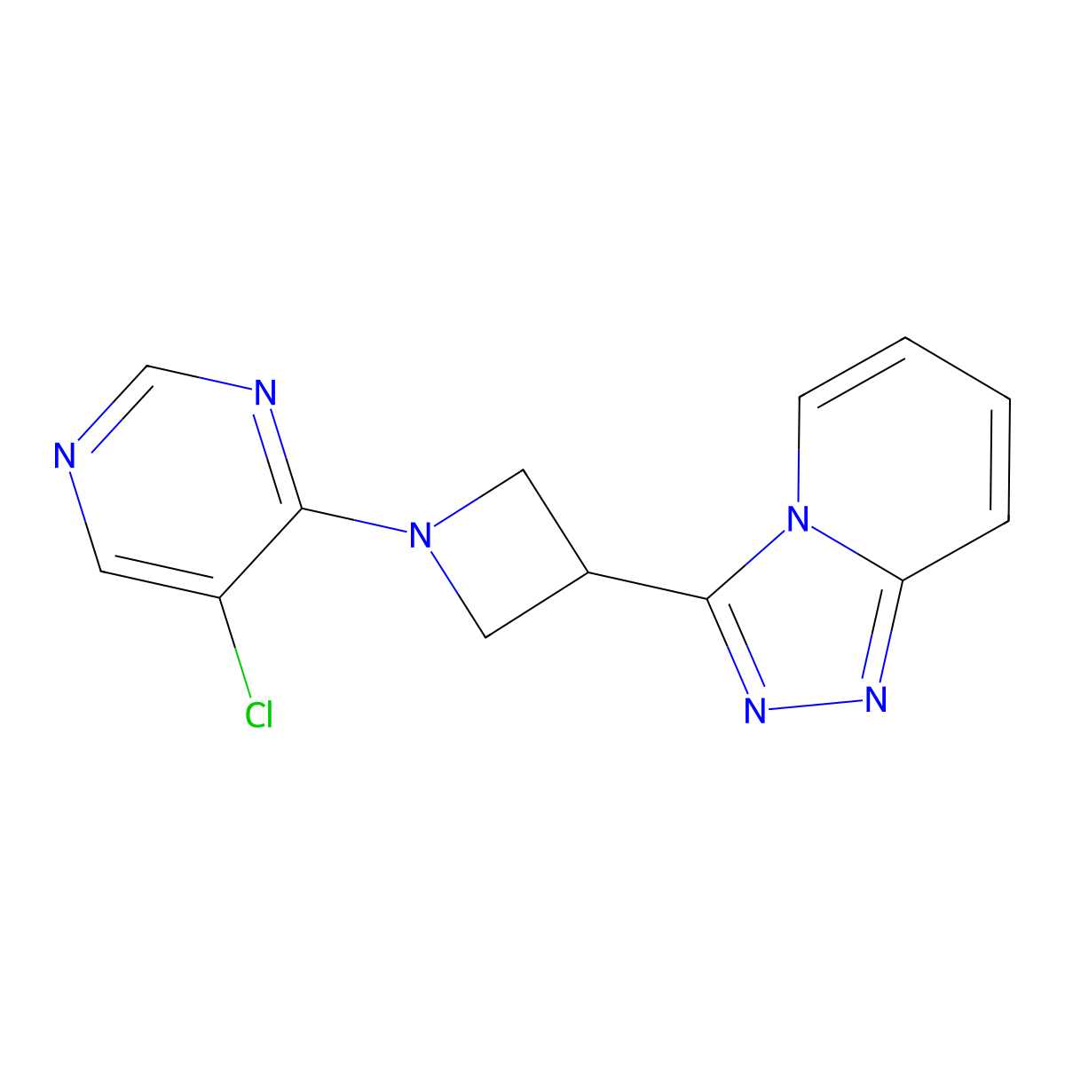 5-Chloro-4-(3-{[1,2,4]triazolo[4,3-a]pyridin-3-yl}azetidin-1-yl)pyrimidine molecular structure, CAS 3054592-52-5