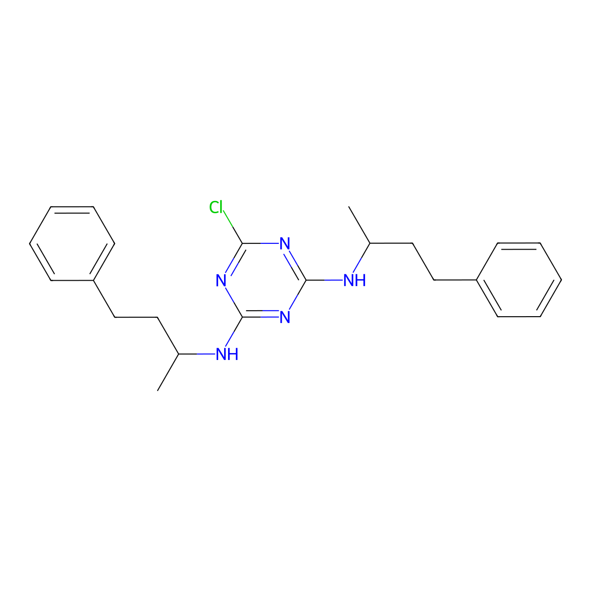 6-chloro-N2,N4-bis(4-phenylbutan-2-yl)-1,3,5-triazine-2,4-diamine molecular structure, CAS 3054592-53-6