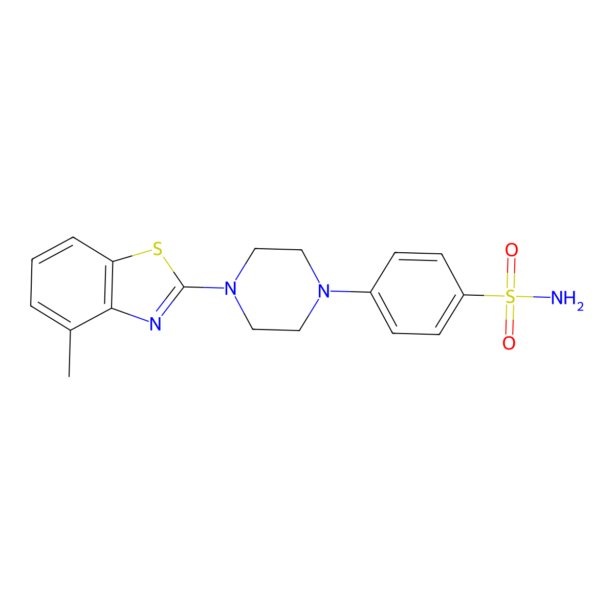 4-[4-(4-Methyl-1,3-benzothiazol-2-yl)piperazin-1-yl]benzene-1-sulfonamide molecular structure, CAS 3054592-55-8
