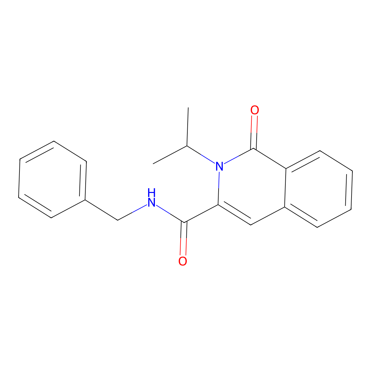 N-benzyl-1-oxo-2-propan-2-ylisoquinoline-3-carboxamide molecular structure, CAS 3054592-63-8