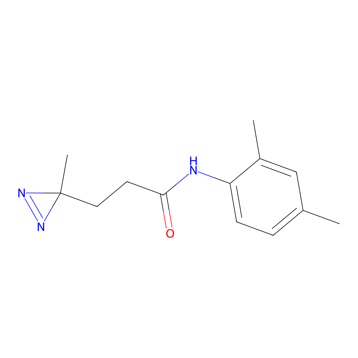 N-(2,4-dimethylphenyl)-3-(3-methyl-3H-diazirin-3-yl)propanamide molecular structure, CAS 3054592-64-9