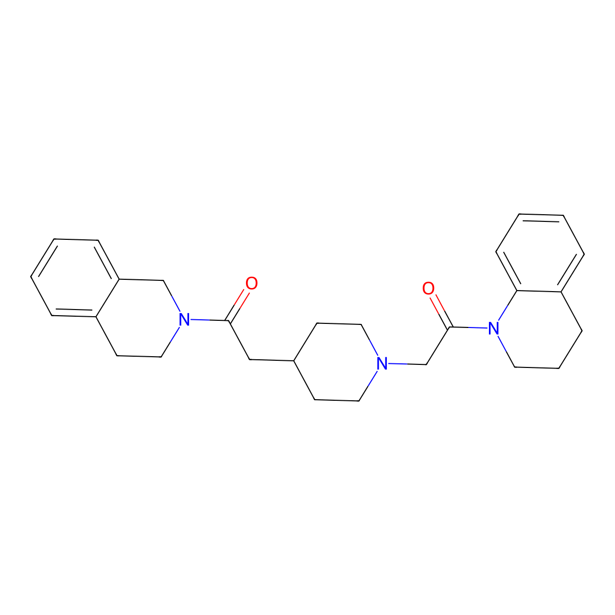 1-(3,4-dihydro-1H-isoquinolin-2-yl)-2-[1-[2-(3,4-dihydro-2H-quinolin-1-yl)-2-oxoethyl]piperidin-4-yl]ethanone molecular structure, CAS 3054592-66-1
