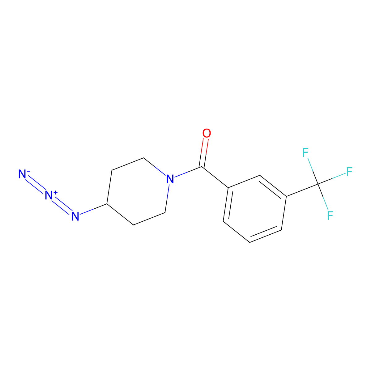 (4-Azidopiperidin-1-yl)-[3-(trifluoromethyl)phenyl]methanone molecular structure, CAS 3054592-71-8