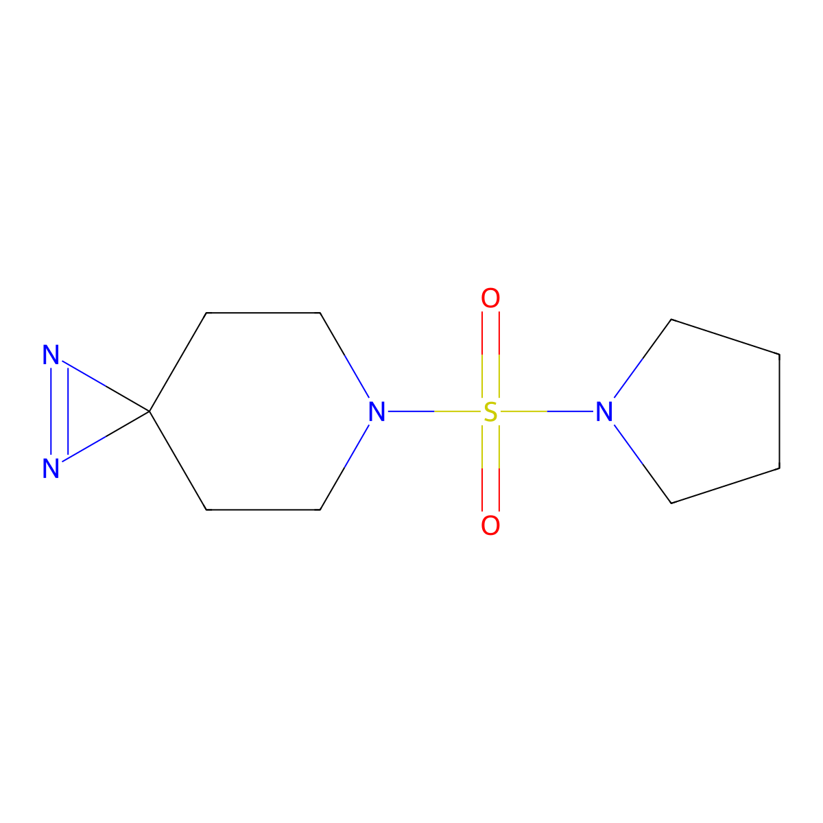 6-(Pyrrolidine-1-sulfonyl)-1,2,6-triazaspiro[2.5]oct-1-ene molecular structure, CAS 3054592-72-9
