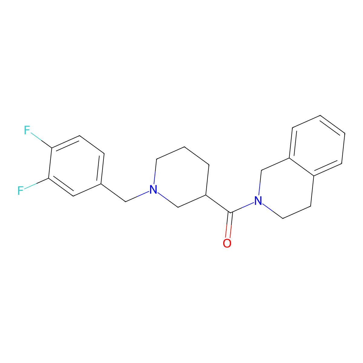 2-{1-[(3,4-Difluorophenyl)methyl]piperidine-3-carbonyl}-1,2,3,4-tetrahydroisoquinoline molecular structure, CAS 3054592-77-4