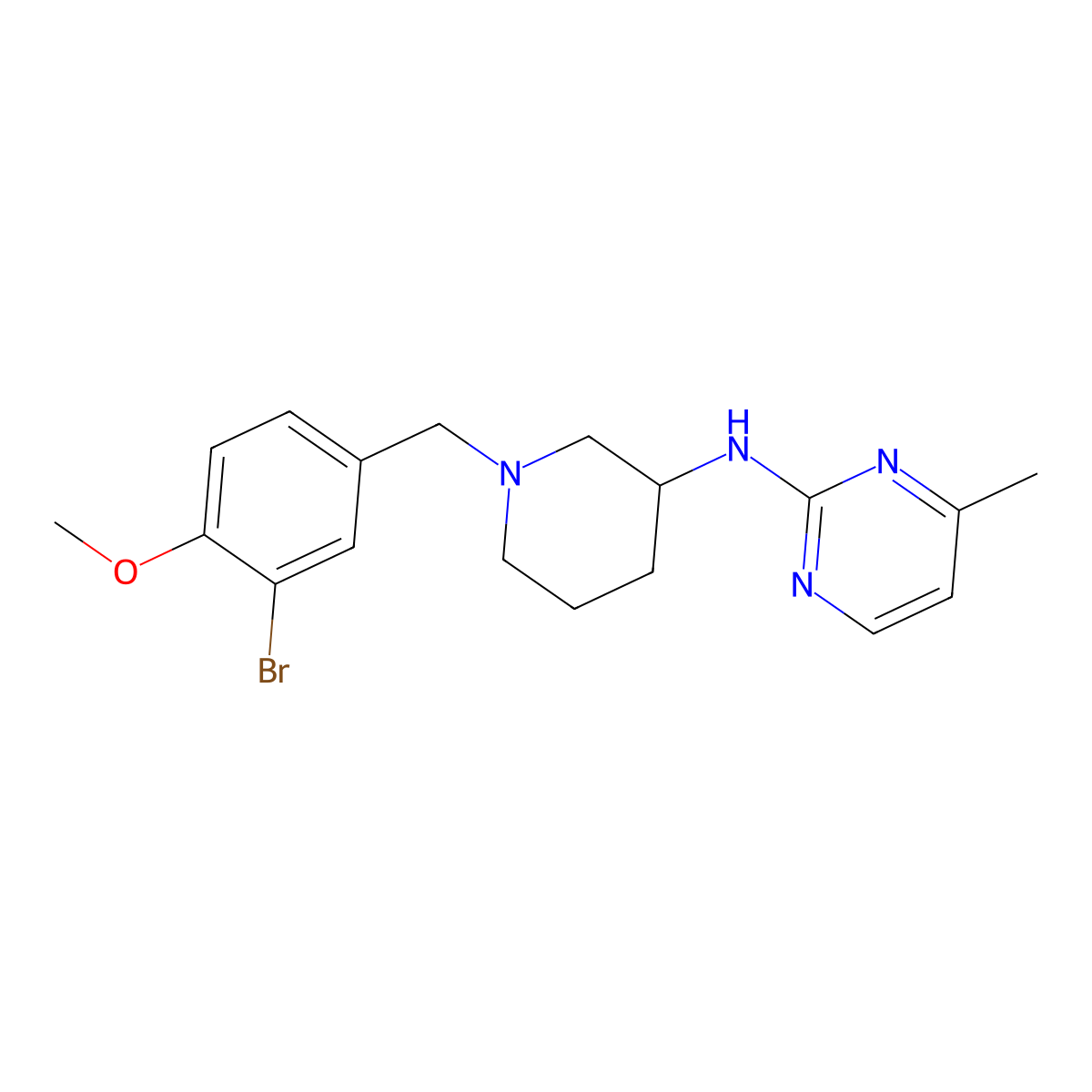N-{1-[(3-bromo-4-methoxyphenyl)methyl]piperidin-3-yl}-4-methylpyrimidin-2-amine molecular structure, CAS 3054592-78-5