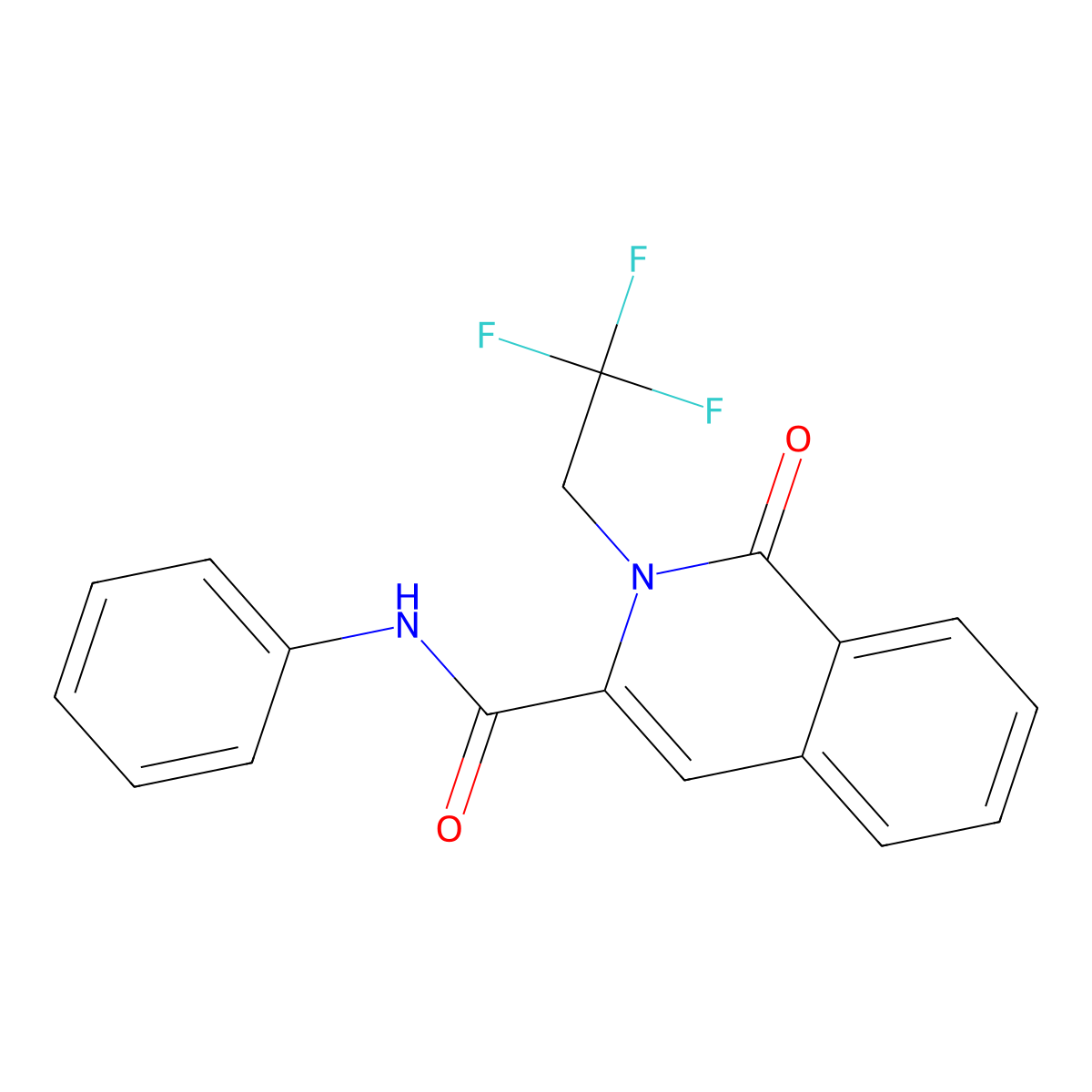 1-oxo-N-phenyl-2-(2,2,2-trifluoroethyl)-1,2-dihydroisoquinoline-3-carboxamide molecular structure, CAS 3054592-88-7
