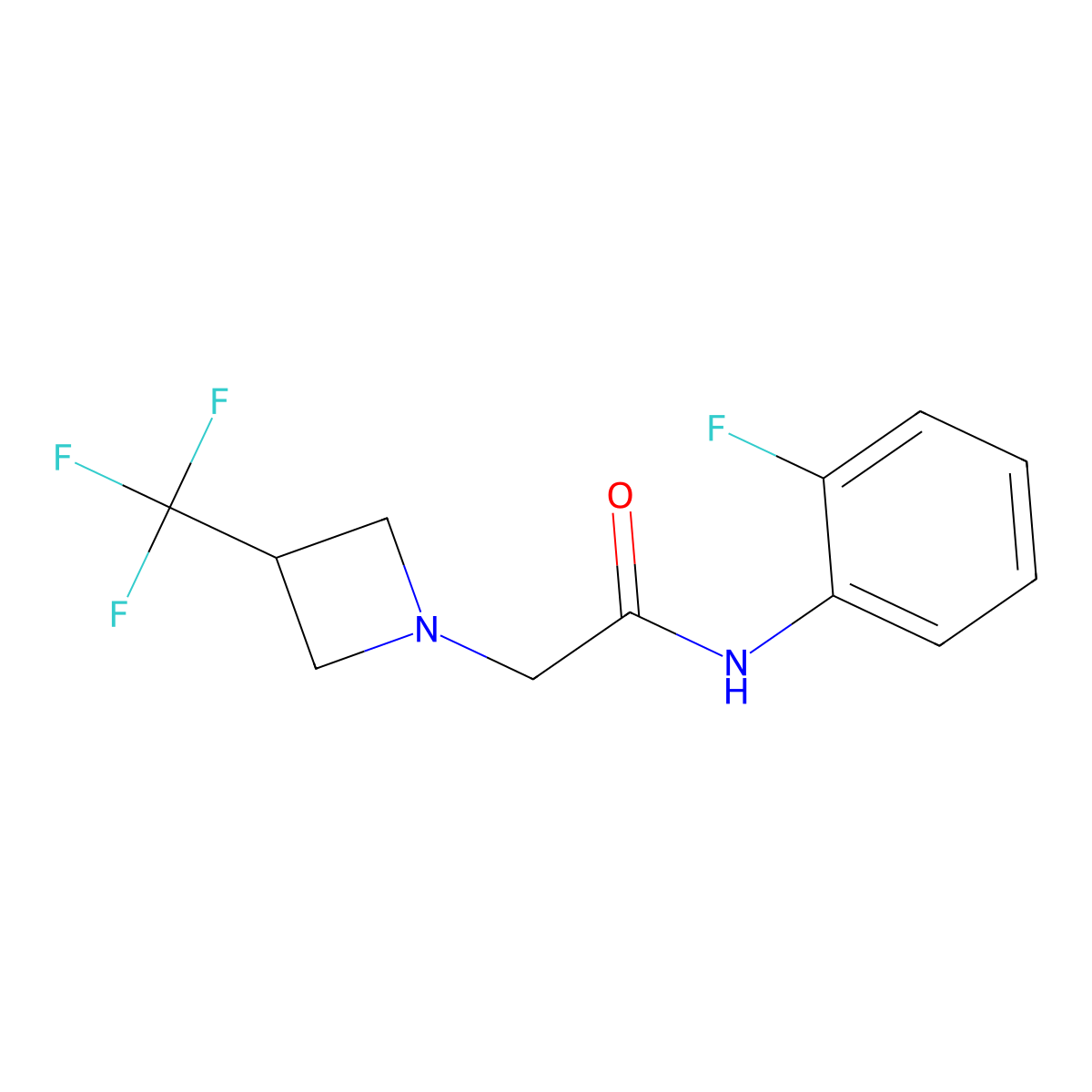 N-(2-fluorophenyl)-2-[3-(trifluoromethyl)azetidin-1-yl]acetamide molecular structure, CAS 3054592-93-4