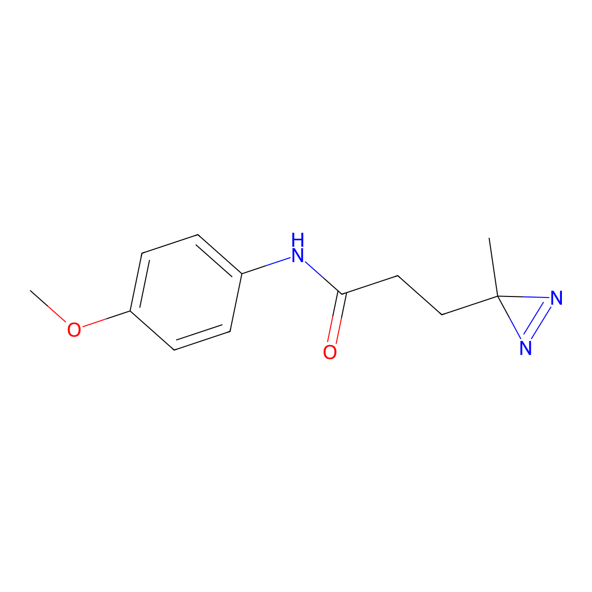 N-(4-methoxyphenyl)-3-(3-methyl-3H-diazirin-3-yl)propanamide molecular structure, CAS 3054592-98-9
