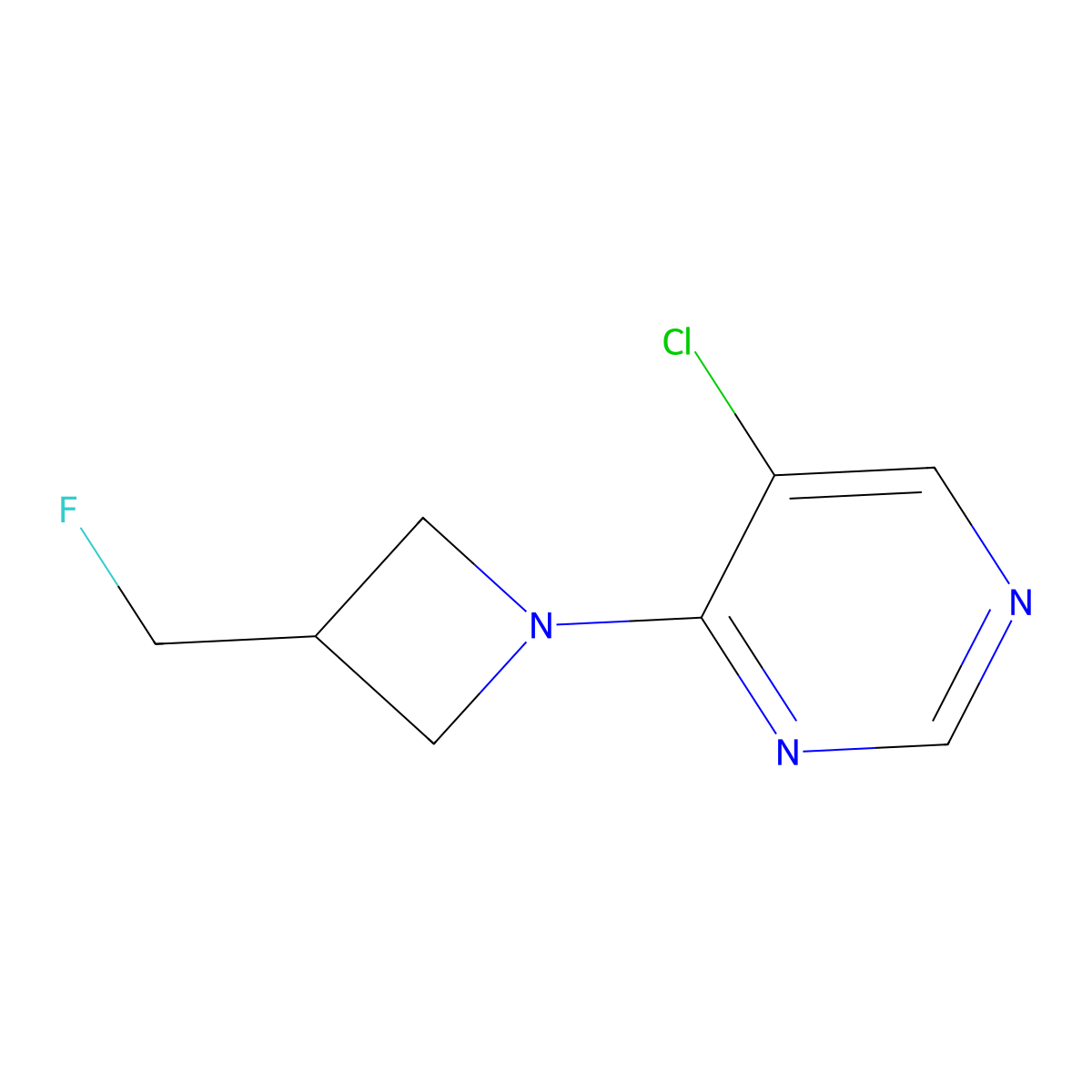 5-Chloro-4-[3-(fluoromethyl)azetidin-1-yl]pyrimidine molecular structure, CAS 3054593-02-8