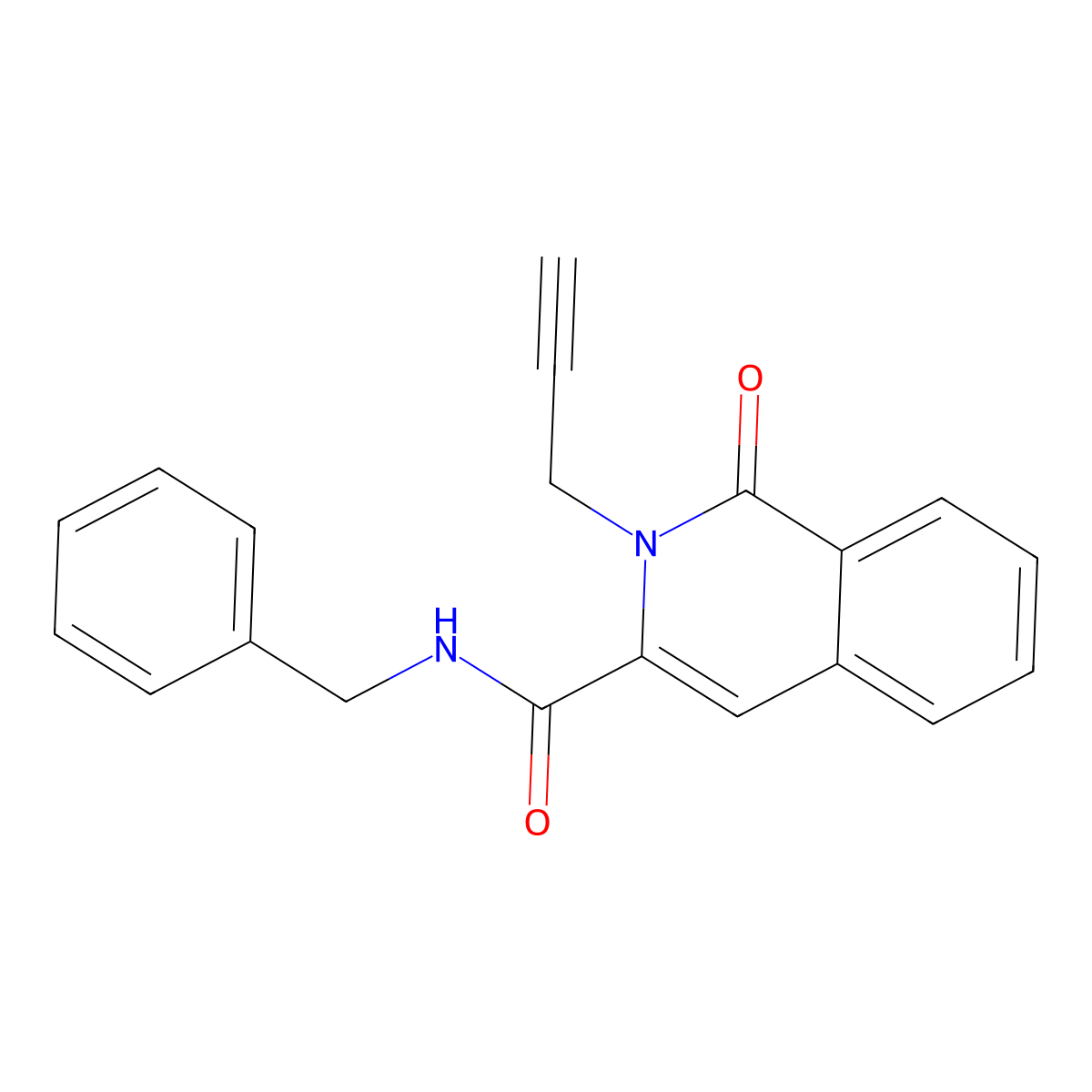 N-benzyl-1-oxo-2-(prop-2-yn-1-yl)-1,2-dihydroisoquinoline-3-carboxamide molecular structure, CAS 3054593-03-9