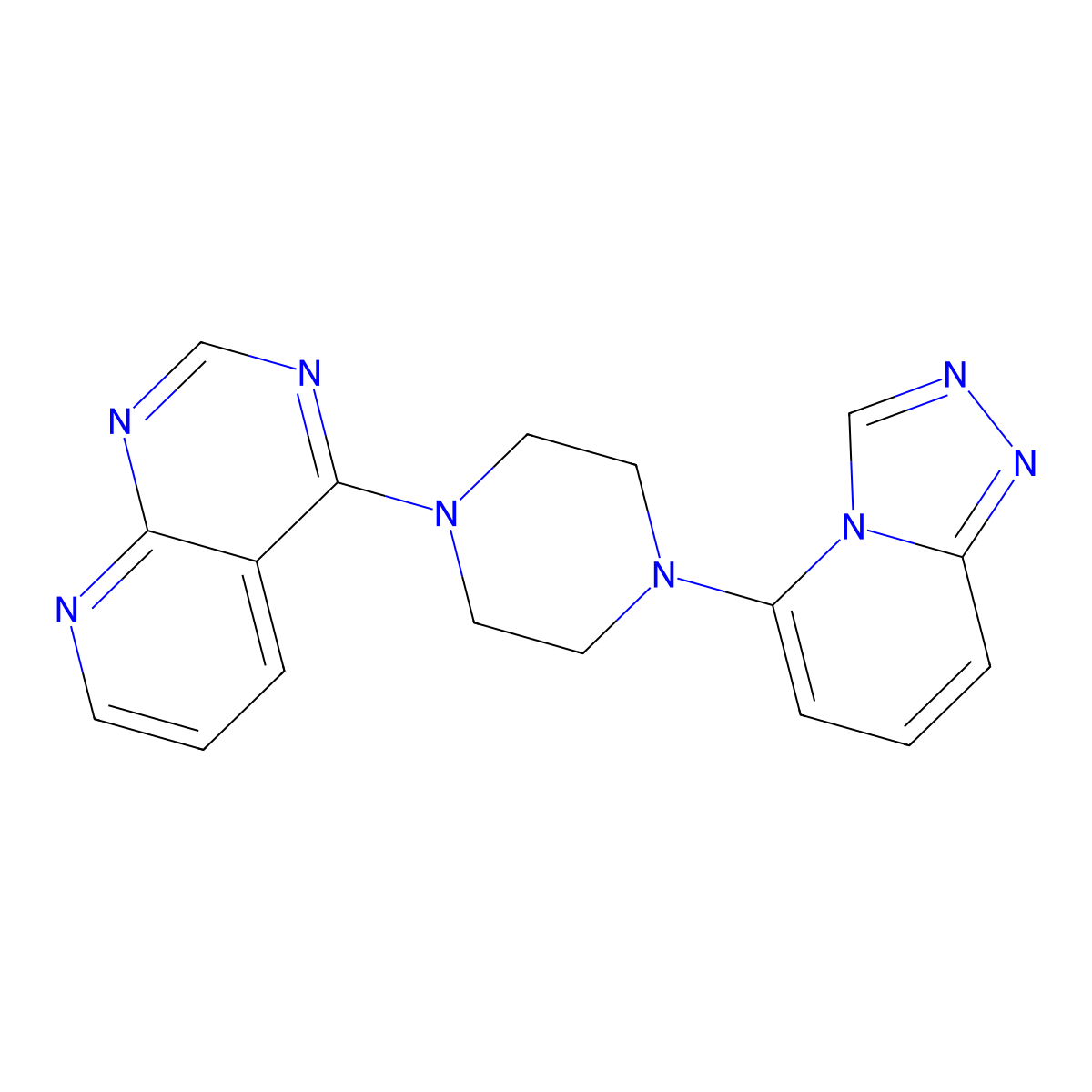 1-{Pyrido[2,3-d]pyrimidin-4-yl}-4-{[1,2,4]triazolo[4,3-a]pyridin-5-yl}piperazine molecular structure, CAS 3054593-05-1
