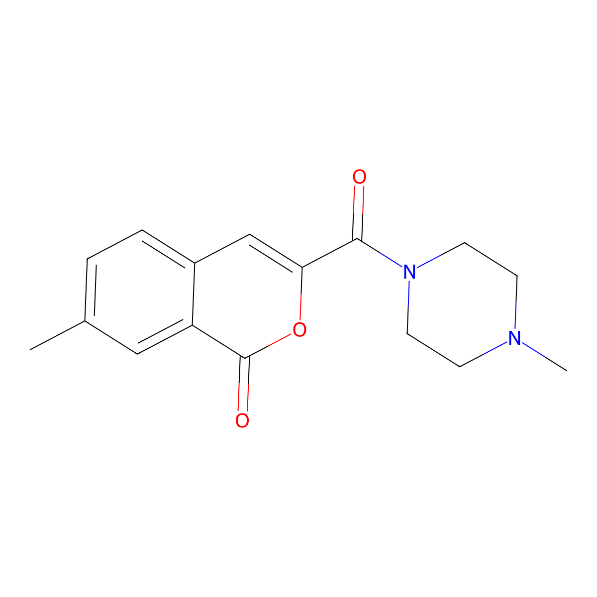 7-methyl-3-(4-methylpiperazine-1-carbonyl)-1H-isochromen-1-one molecular structure, CAS 3054593-08-4