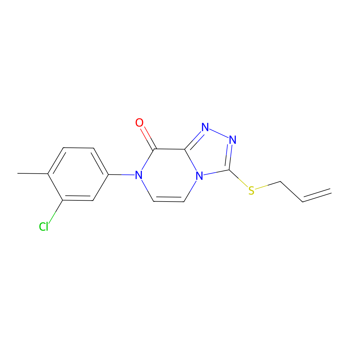7-(3-chloro-4-methylphenyl)-3-(prop-2-en-1-ylsulfanyl)-7H,8H-[1,2,4]triazolo[4,3-a]pyrazin-8-one molecular structure, CAS 3054593-14-2