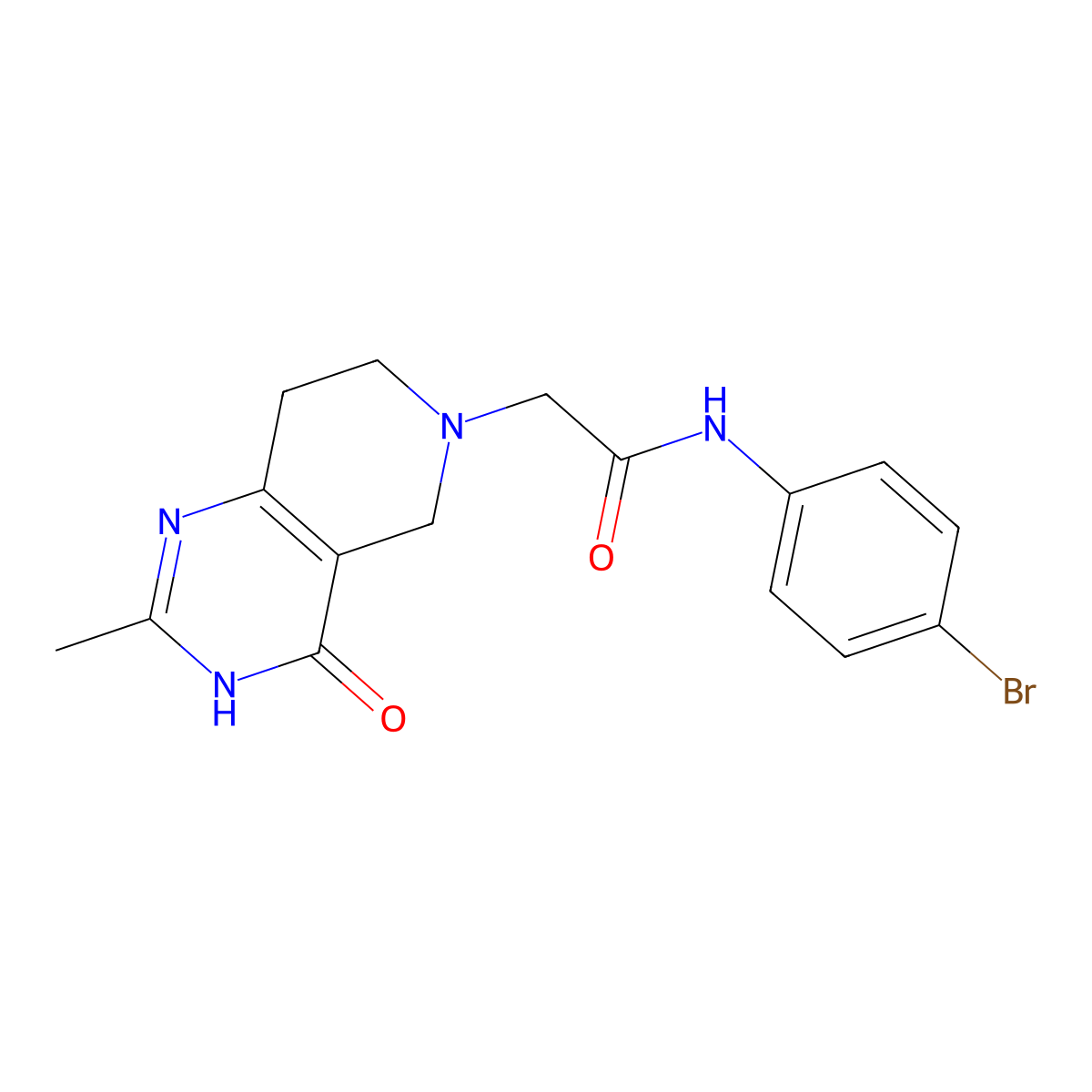 N-(4-bromophenyl)-2-{2-methyl-4-oxo-3H,4H,5H,6H,7H,8H-pyrido[4,3-d]pyrimidin-6-yl}acetamide molecular structure, CAS 3054593-19-7