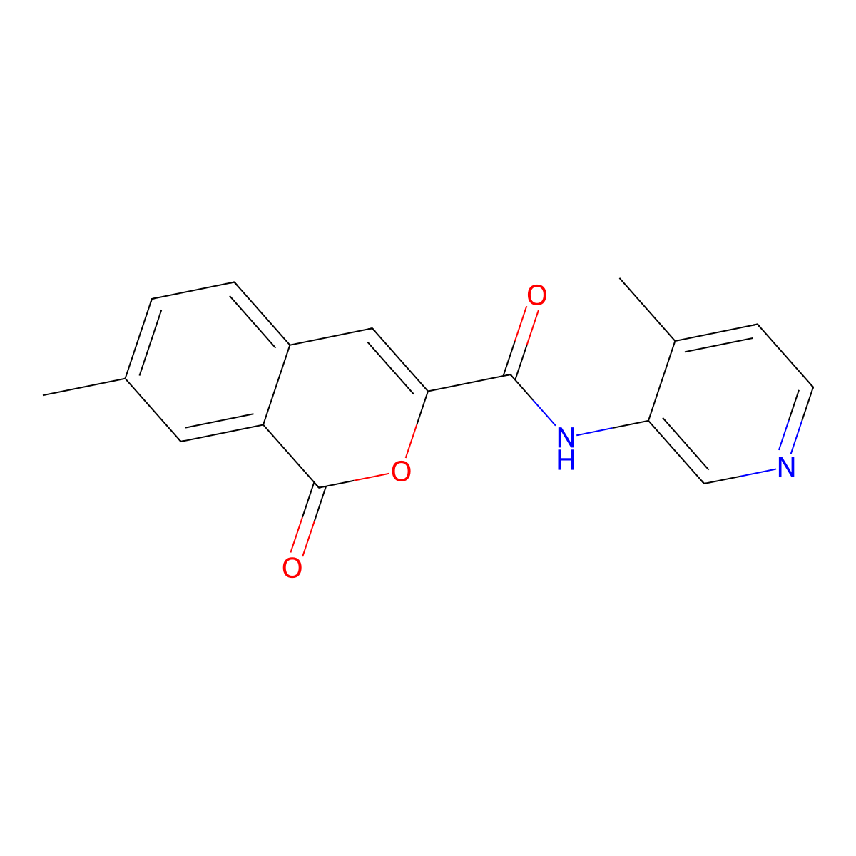 7-methyl-N-(4-methylpyridin-3-yl)-1-oxo-1H-isochromene-3-carboxamide molecular structure, CAS 3054593-20-0
