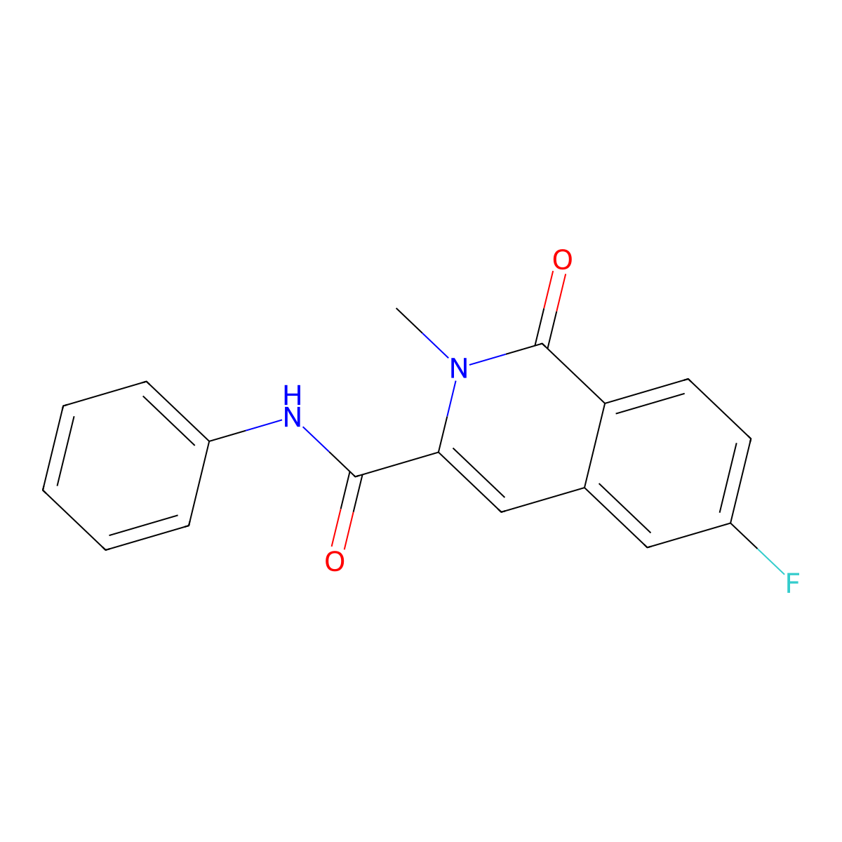 6-fluoro-2-methyl-1-oxo-N-phenyl-1,2-dihydroisoquinoline-3-carboxamide molecular structure, CAS 3054593-23-3
