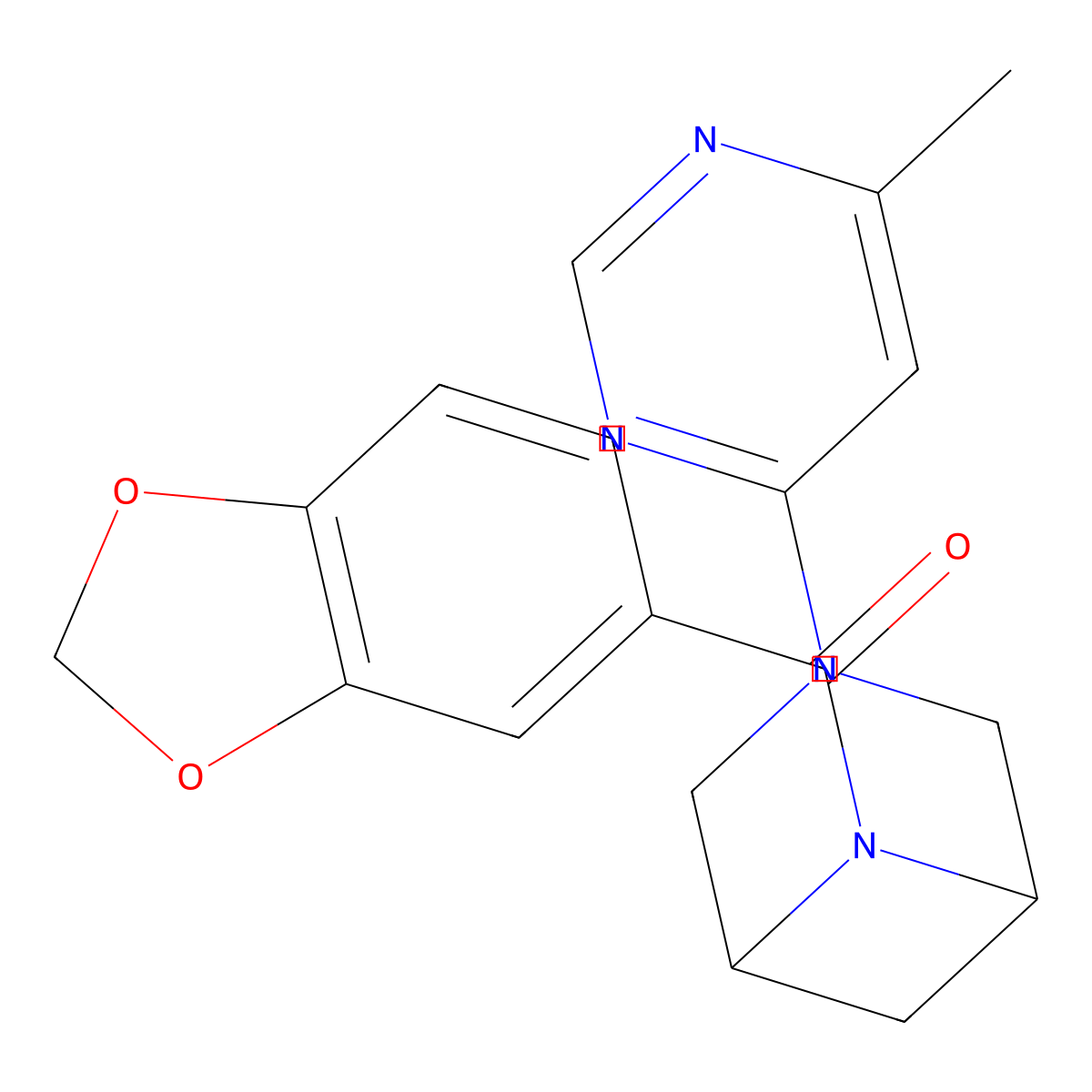 6-(2H-1,3-benzodioxole-5-carbonyl)-3-(6-methylpyrimidin-4-yl)-3,6-diazabicyclo[3.1.1]heptane molecular structure, CAS 3054593-24-4