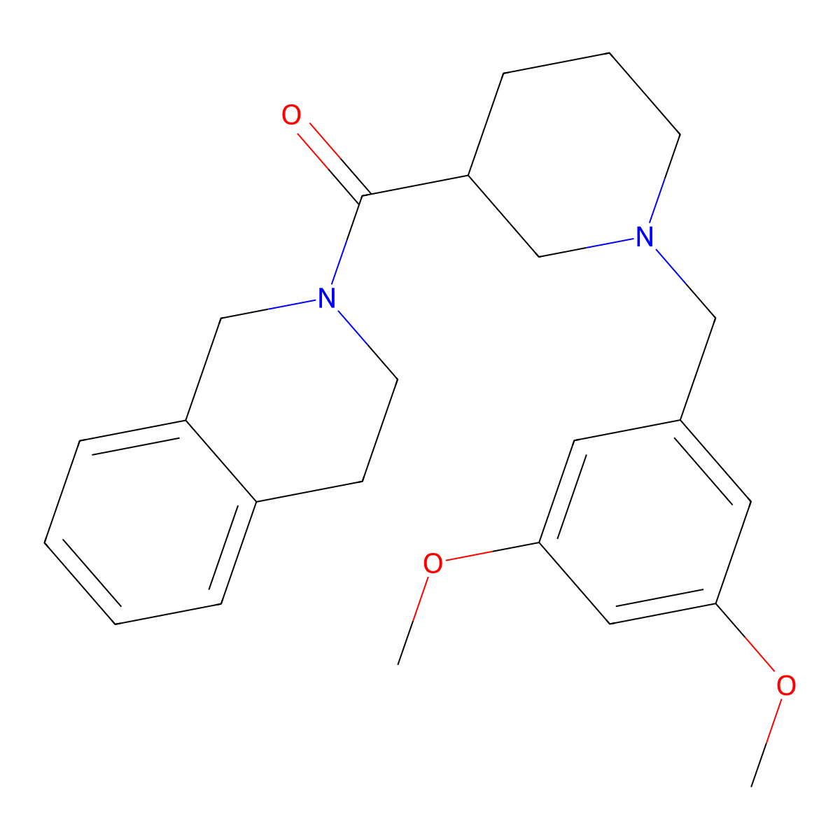 2-{1-[(3,5-Dimethoxyphenyl)methyl]piperidine-3-carbonyl}-1,2,3,4-tetrahydroisoquinoline molecular structure, CAS 3054593-29-9