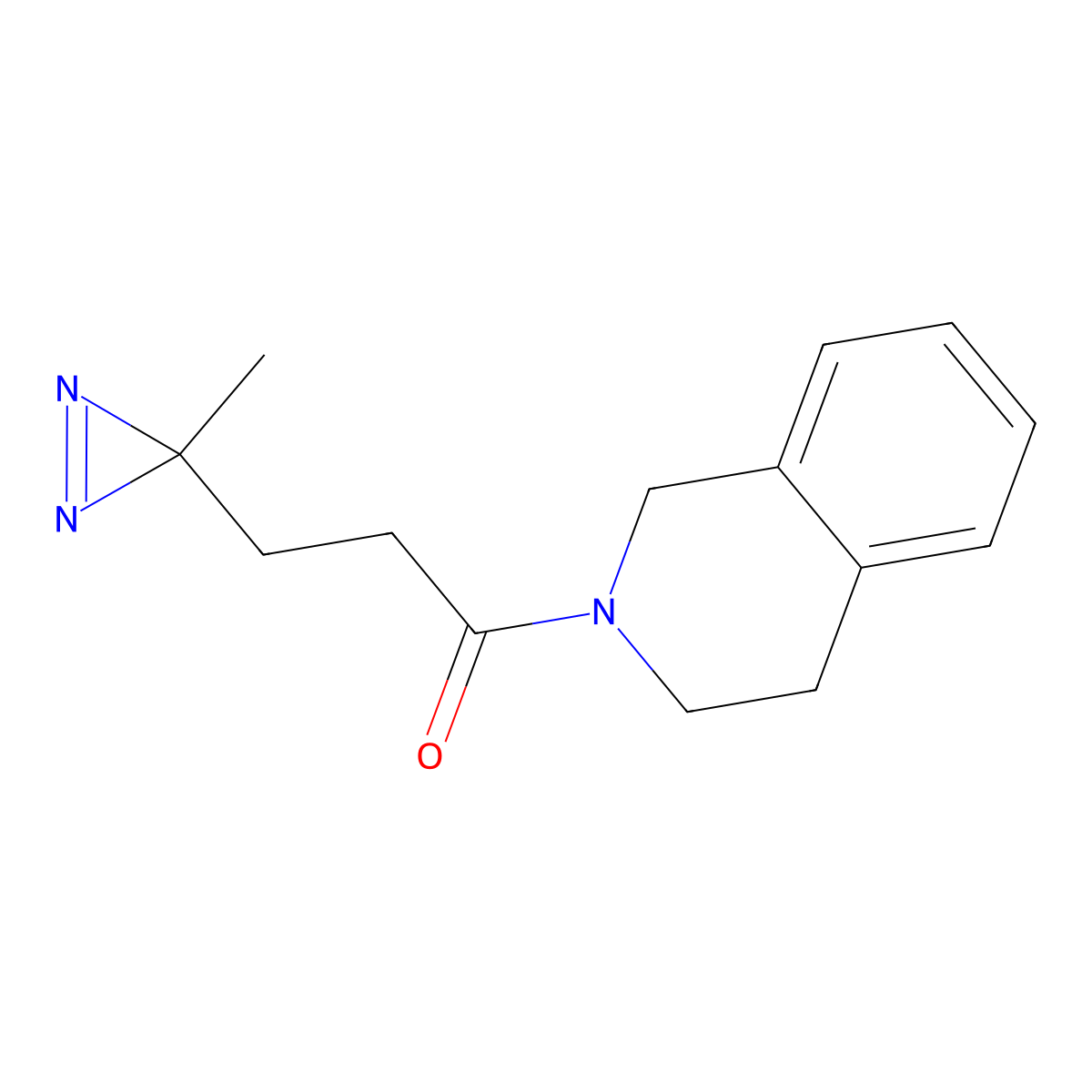 3-(3-methyl-3H-diazirin-3-yl)-1-(1,2,3,4-tetrahydroisoquinolin-2-yl)propan-1-one molecular structure, CAS 3054593-33-5