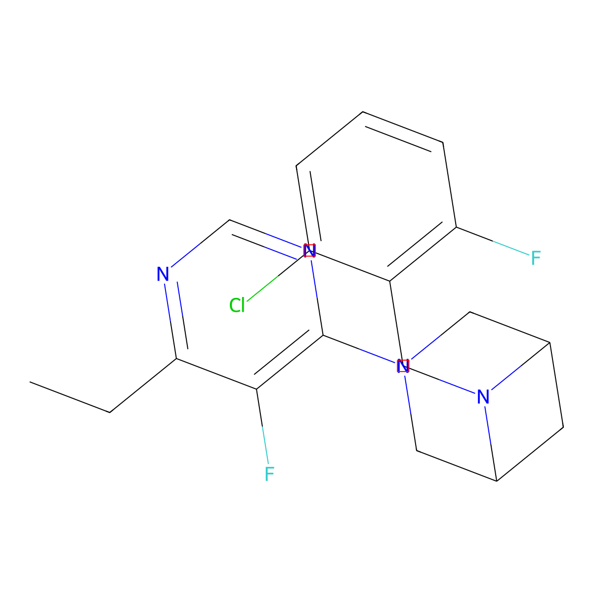 6-[(2-Chloro-6-fluorophenyl)methyl]-3-(6-ethyl-5-fluoropyrimidin-4-yl)-3,6-diazabicyclo[3.1.1]heptane molecular structure, CAS 3054593-37-9