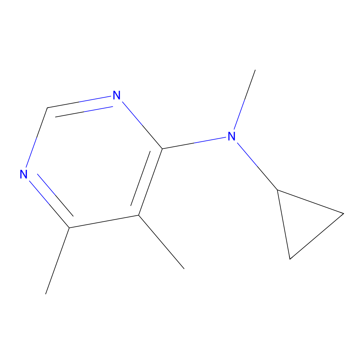 N-cyclopropyl-N,5,6-trimethylpyrimidin-4-amine molecular structure, CAS 3054593-41-5