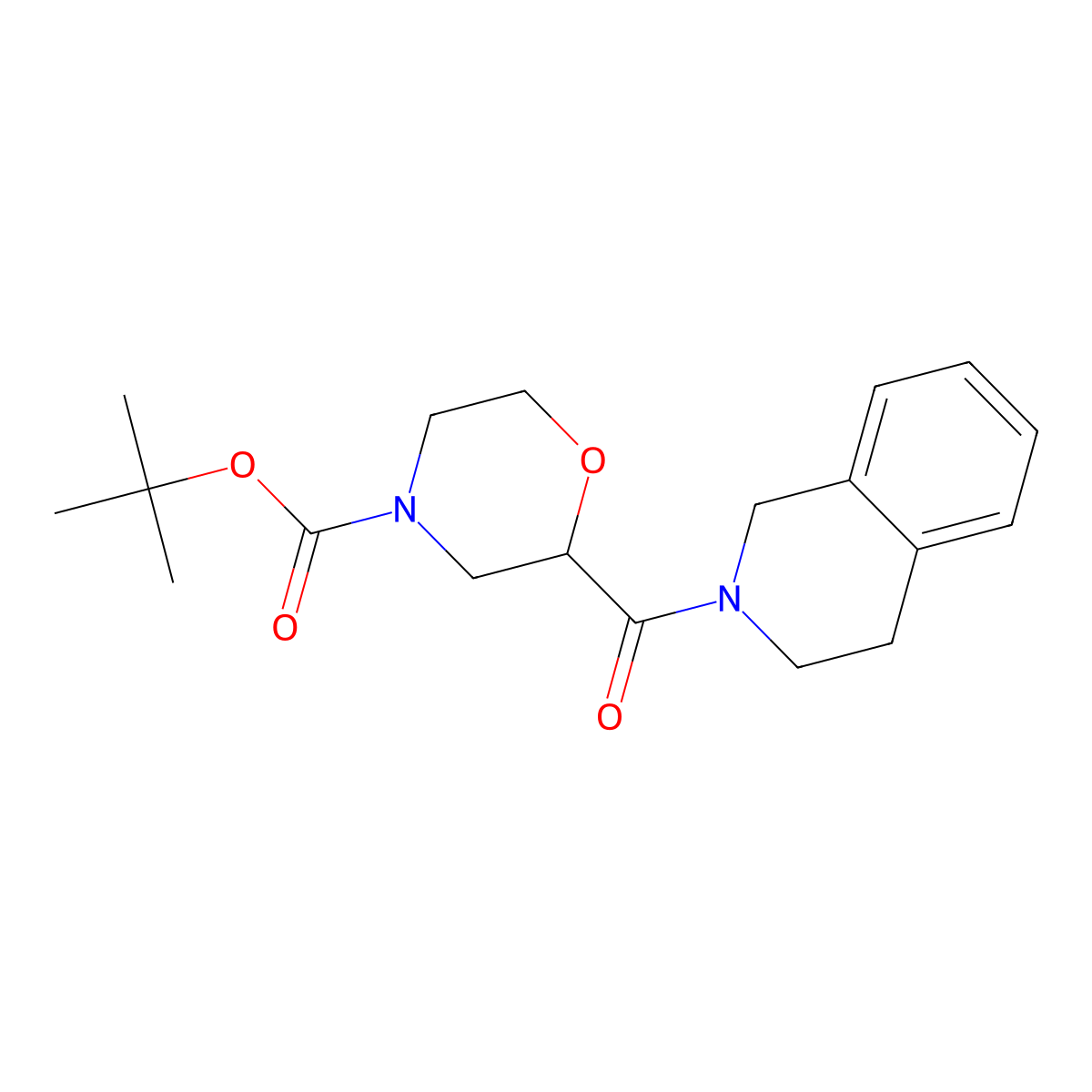 Tert-butyl 2-(1,2,3,4-tetrahydroisoquinoline-2-carbonyl)morpholine-4-carboxylate molecular structure, CAS 3054593-47-1