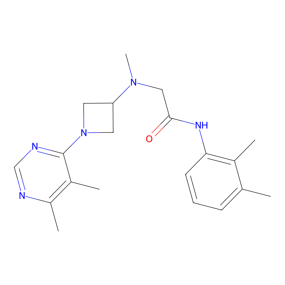 N-(2,3-dimethylphenyl)-2-{[1-(5,6-dimethylpyrimidin-4-yl)azetidin-3-yl](methyl)amino}acetamide molecular structure, CAS 3054593-57-3