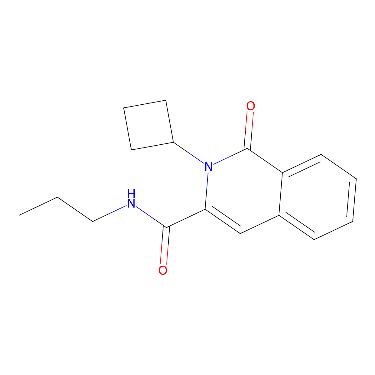 2-cyclobutyl-1-oxo-N-propyl-1,2-dihydroisoquinoline-3-carboxamide molecular structure, CAS 3054593-61-9