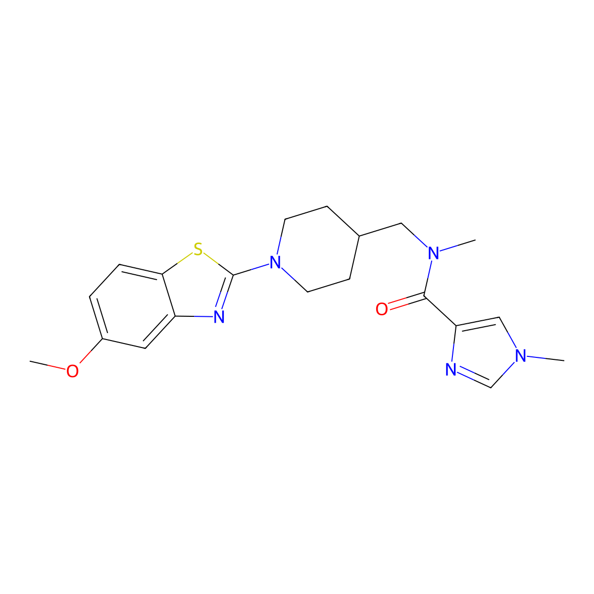 N-{[1-(5-methoxy-1,3-benzothiazol-2-yl)piperidin-4-yl]methyl}-N,1-dimethyl-1H-imidazole-4-carboxamide molecular structure, CAS 3054593-62-0