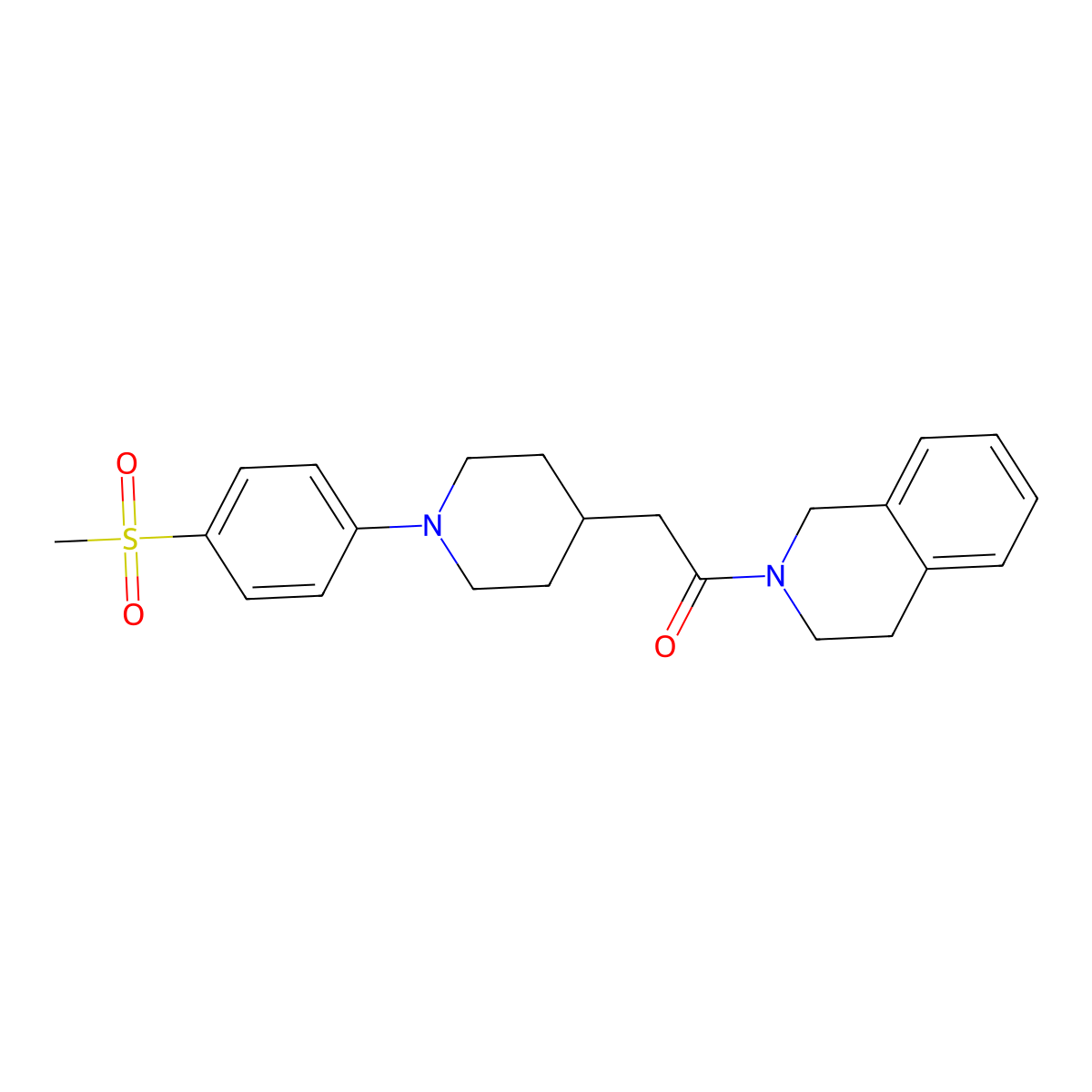2-[1-(4-Methanesulfonylphenyl)piperidin-4-yl]-1-(1,2,3,4-tetrahydroisoquinolin-2-yl)ethan-1-one molecular structure, CAS 3054593-76-6