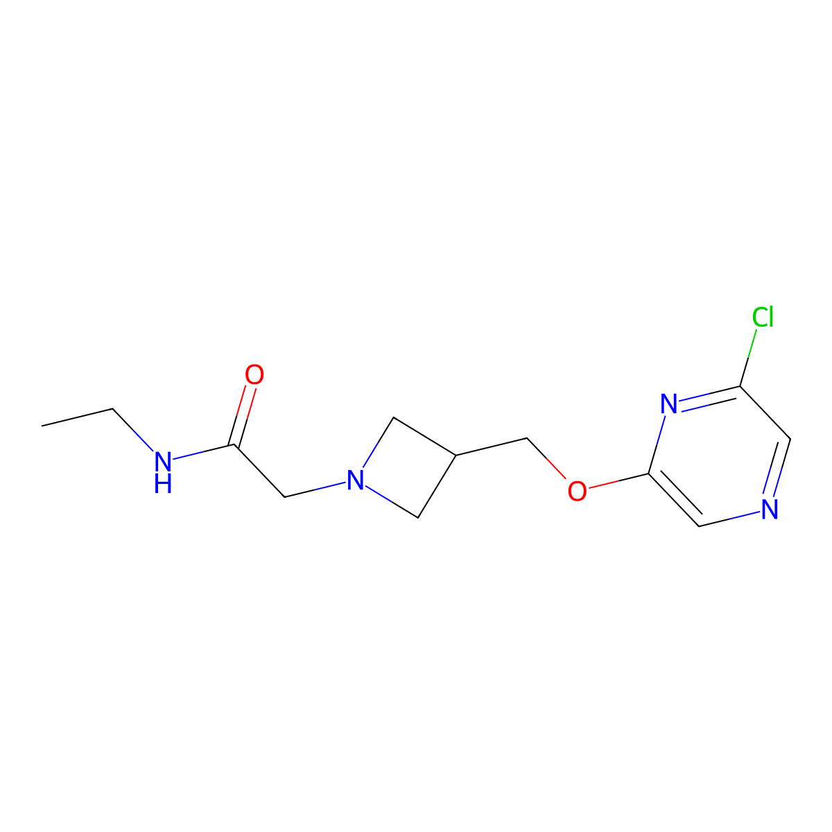 2-(3-{[(6-chloropyrazin-2-yl)oxy]methyl}azetidin-1-yl)-N-ethylacetamide molecular structure, CAS 3054593-82-4
