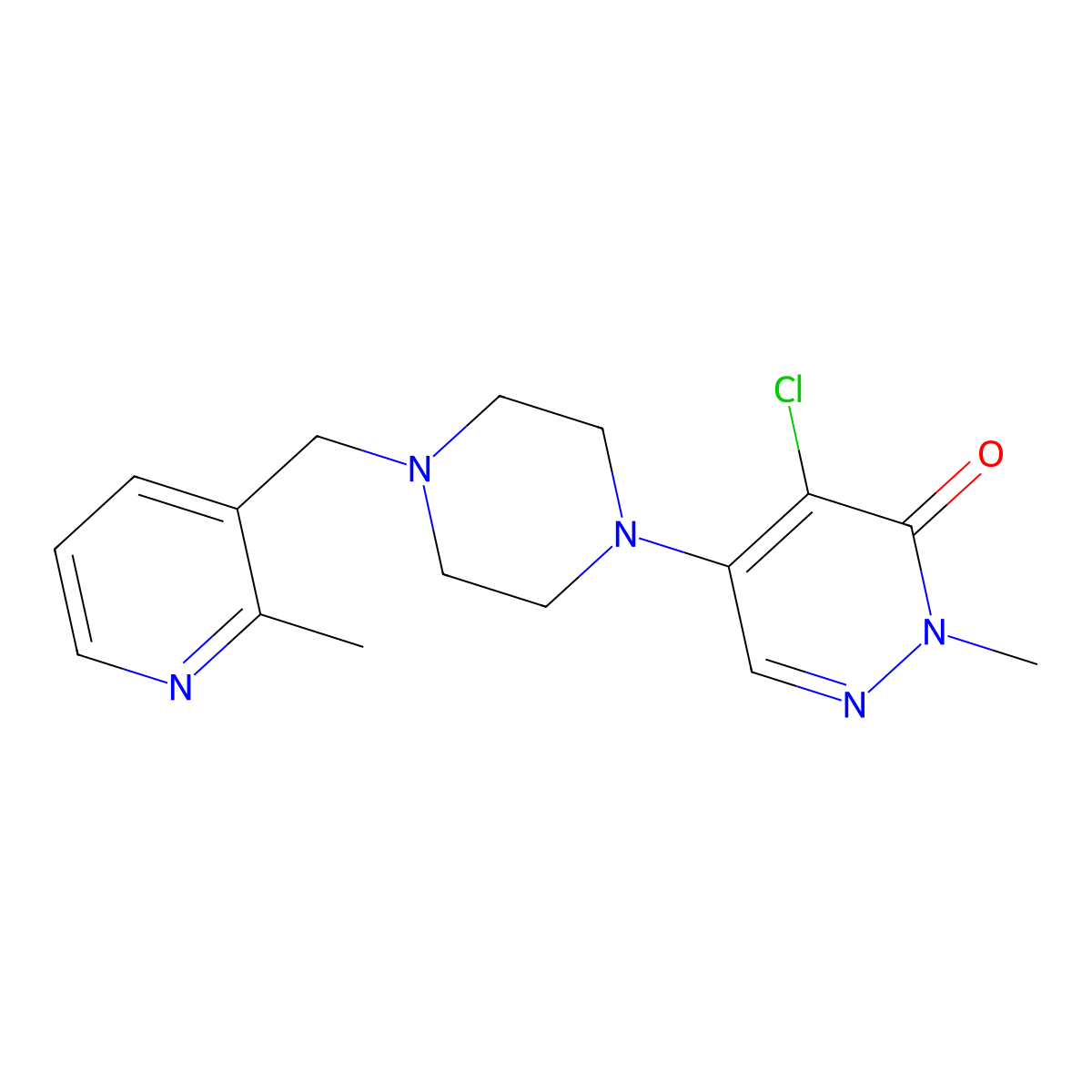 4-Chloro-2-methyl-5-{4-[(2-methylpyridin-3-yl)methyl]piperazin-1-yl}-2,3-dihydropyridazin-3-one molecular structure, CAS 3054593-85-7