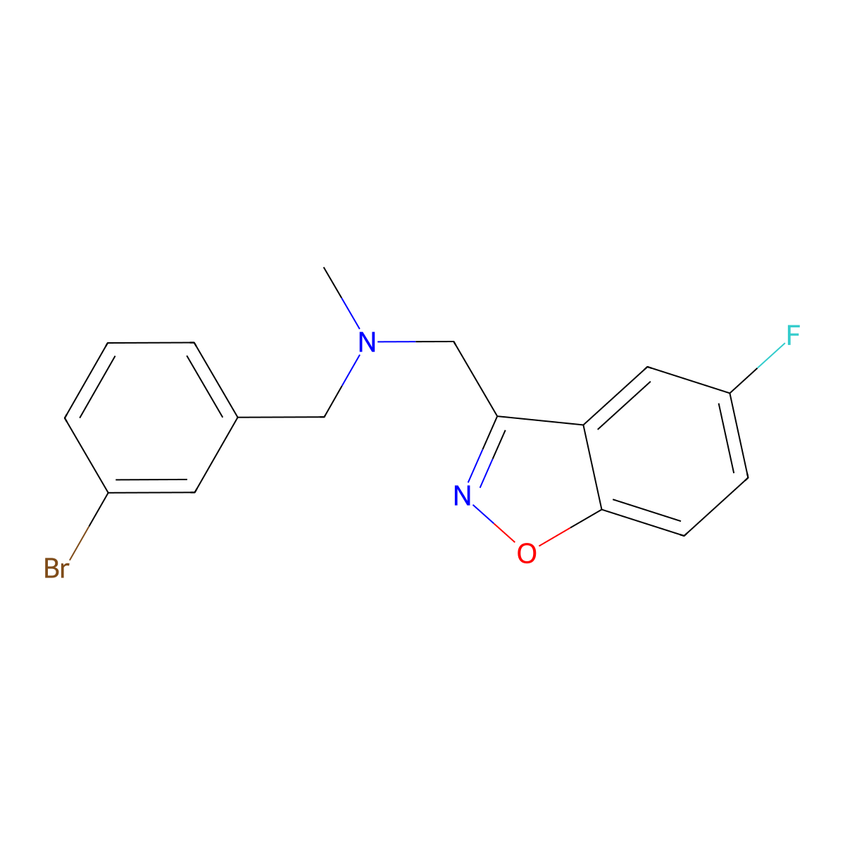 [(3-Bromophenyl)methyl][(5-fluoro-1,2-benzoxazol-3-yl)methyl]methylamine molecular structure, CAS 3054593-86-8