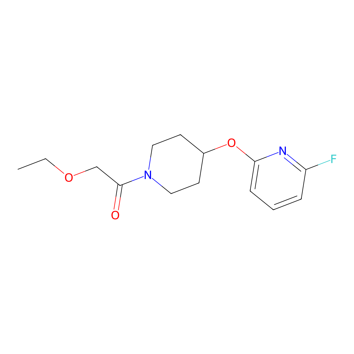2-Ethoxy-1-{4-[(6-fluoropyridin-2-yl)oxy]piperidin-1-yl}ethan-1-one molecular structure, CAS 3054593-87-9