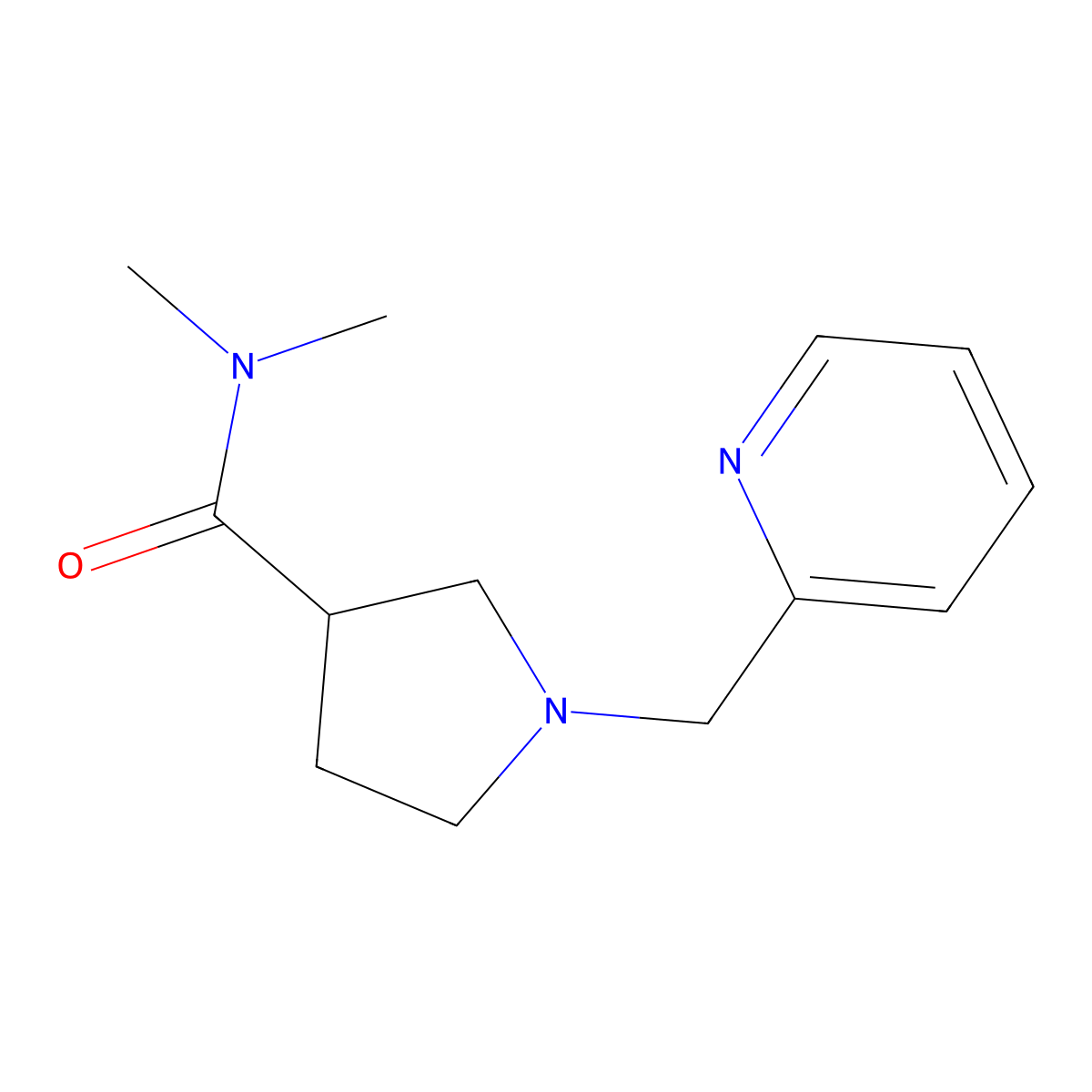 N,N-dimethyl-1-[(pyridin-2-yl)methyl]pyrrolidine-3-carboxamide molecular structure, CAS 3054593-94-8