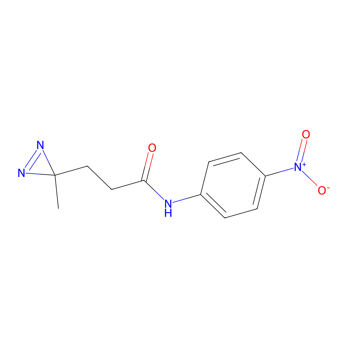 3-(3-methyl-3H-diazirin-3-yl)-N-(4-nitrophenyl)propanamide molecular structure, CAS 3054593-95-9